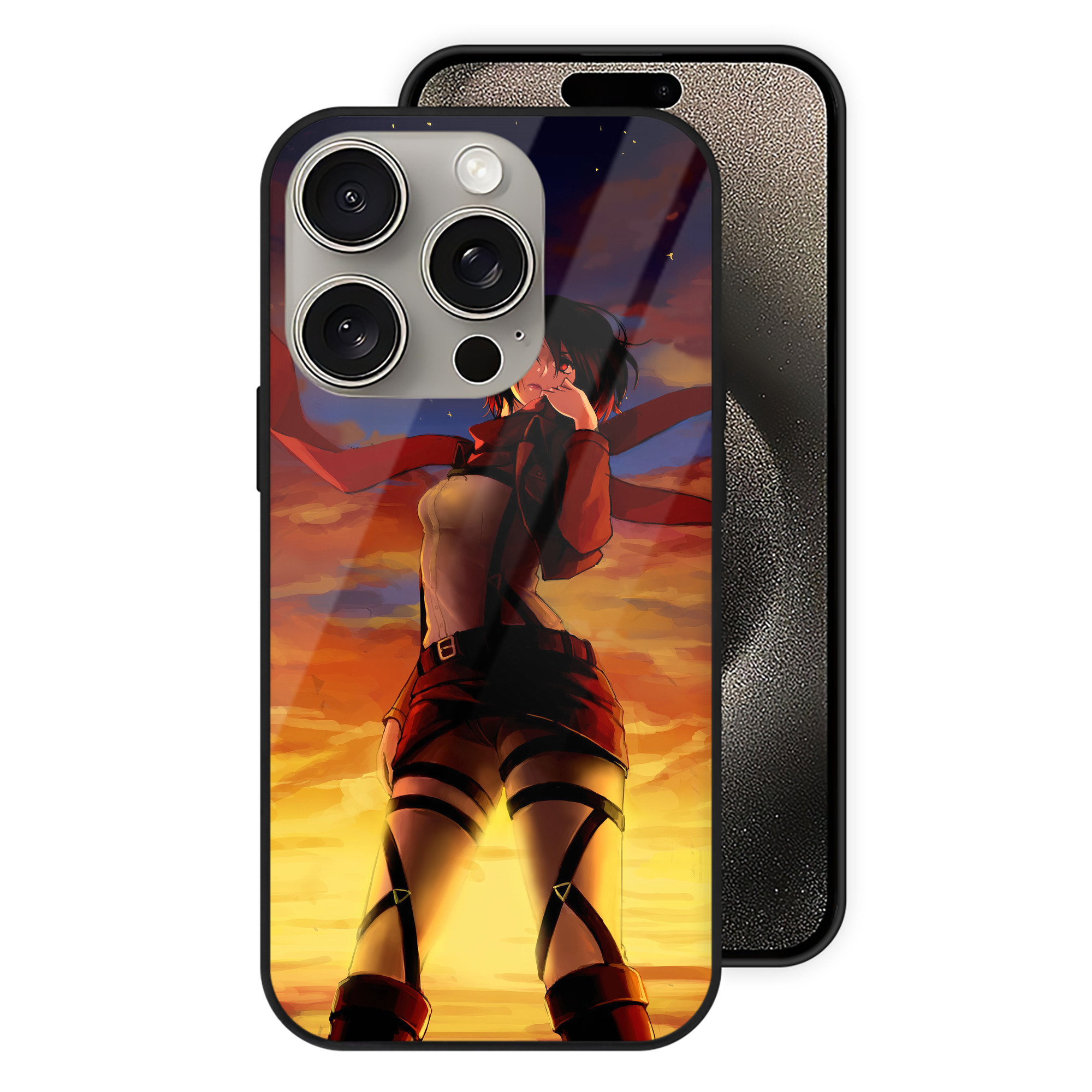 （画像用） 進撃の巨人 Attack on Titan 【iPhone15Pro対応】スマホケース 耐衝撃＆黄変防止 背面ガラス