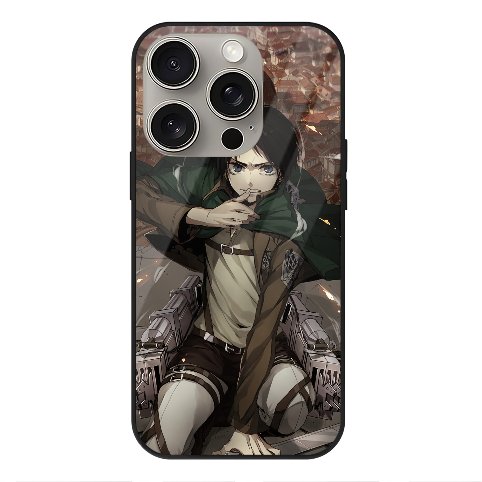 （画像用） 進撃の巨人 Attack on Titan 【iPhone15Pro対応】スマホケース 耐衝撃＆黄変防止 背面ガラス
