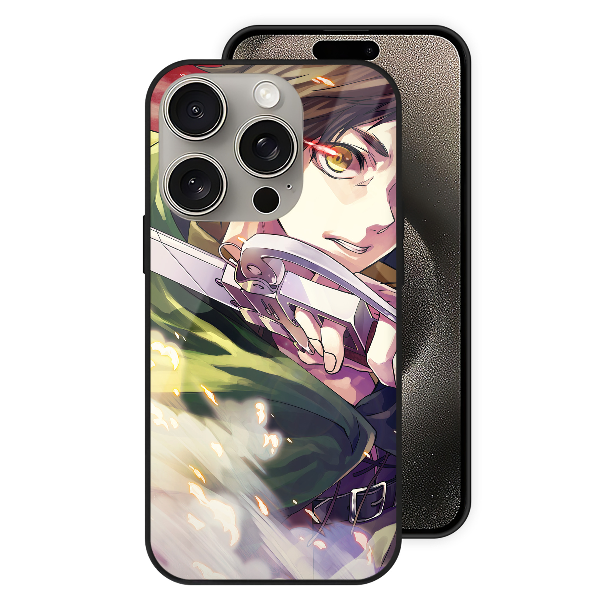 （画像用） 進撃の巨人 Attack on Titan 【iPhone15Pro対応】スマホケース 耐衝撃＆黄変防止 背面ガラス