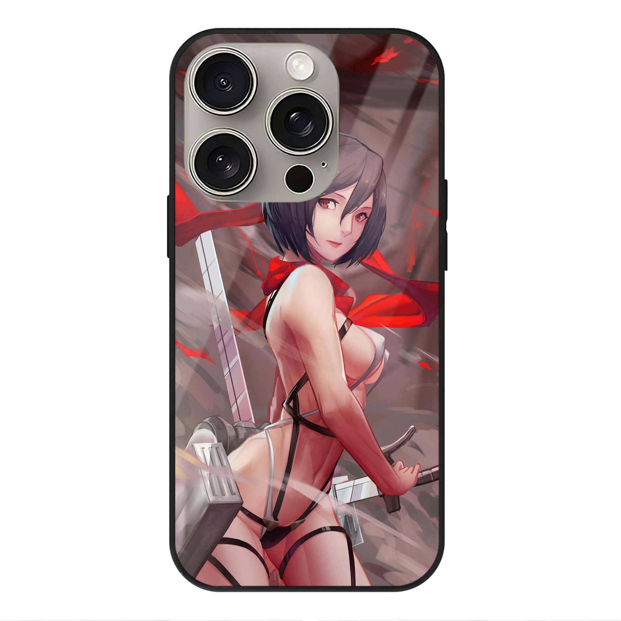 （画像用） 進撃の巨人 Attack on Titan 【iPhone15Pro対応】スマホケース 耐衝撃＆黄変防止 背面ガラス