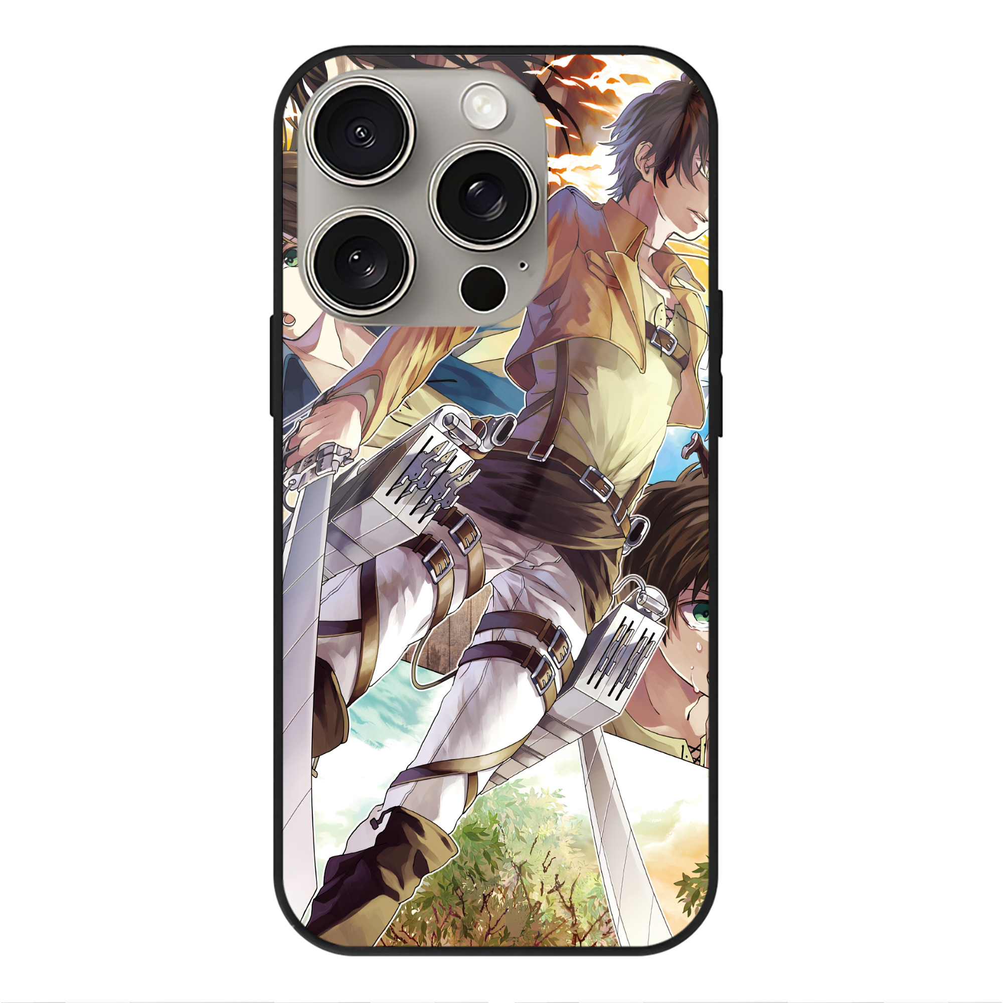 （画像用） 進撃の巨人 Attack on Titan 【iPhone15Pro対応】スマホケース 耐衝撃＆黄変防止 背面ガラス