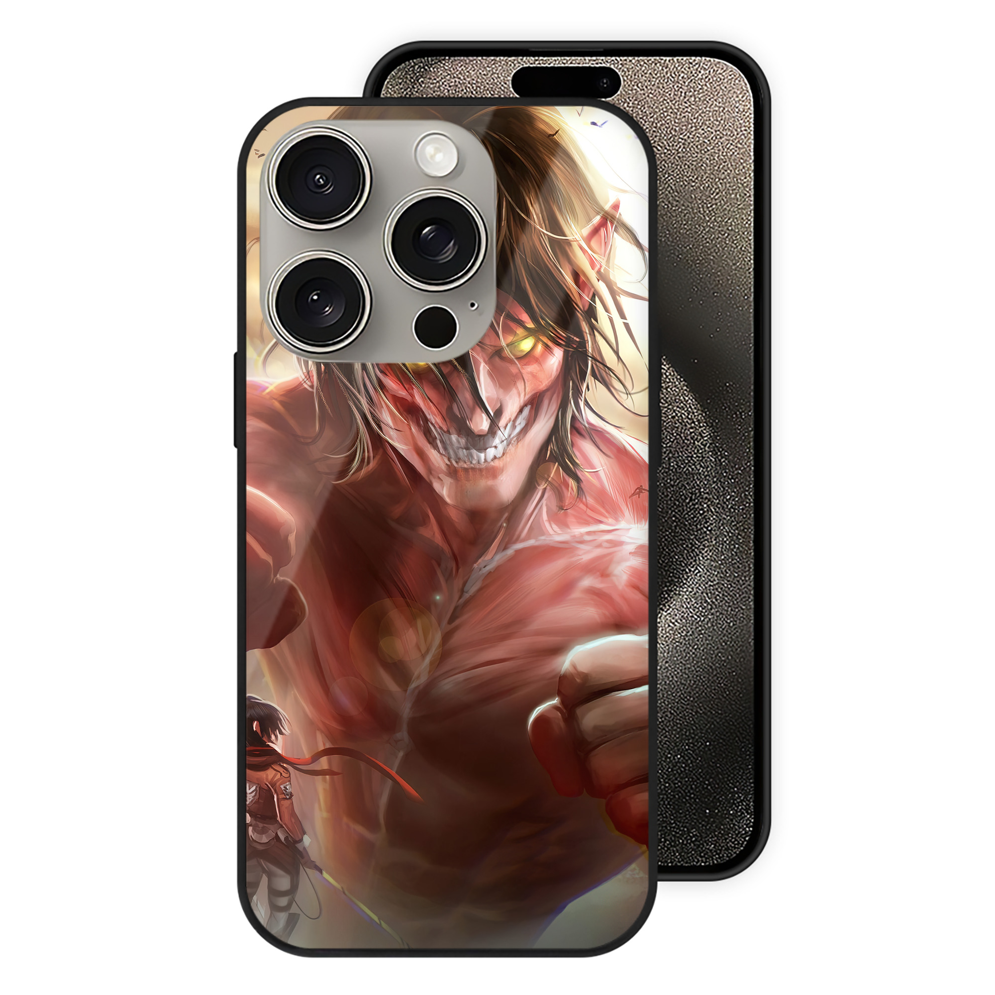（画像用） 進撃の巨人 Attack on Titan 【iPhone15Pro対応】スマホケース 耐衝撃＆黄変防止 背面ガラス