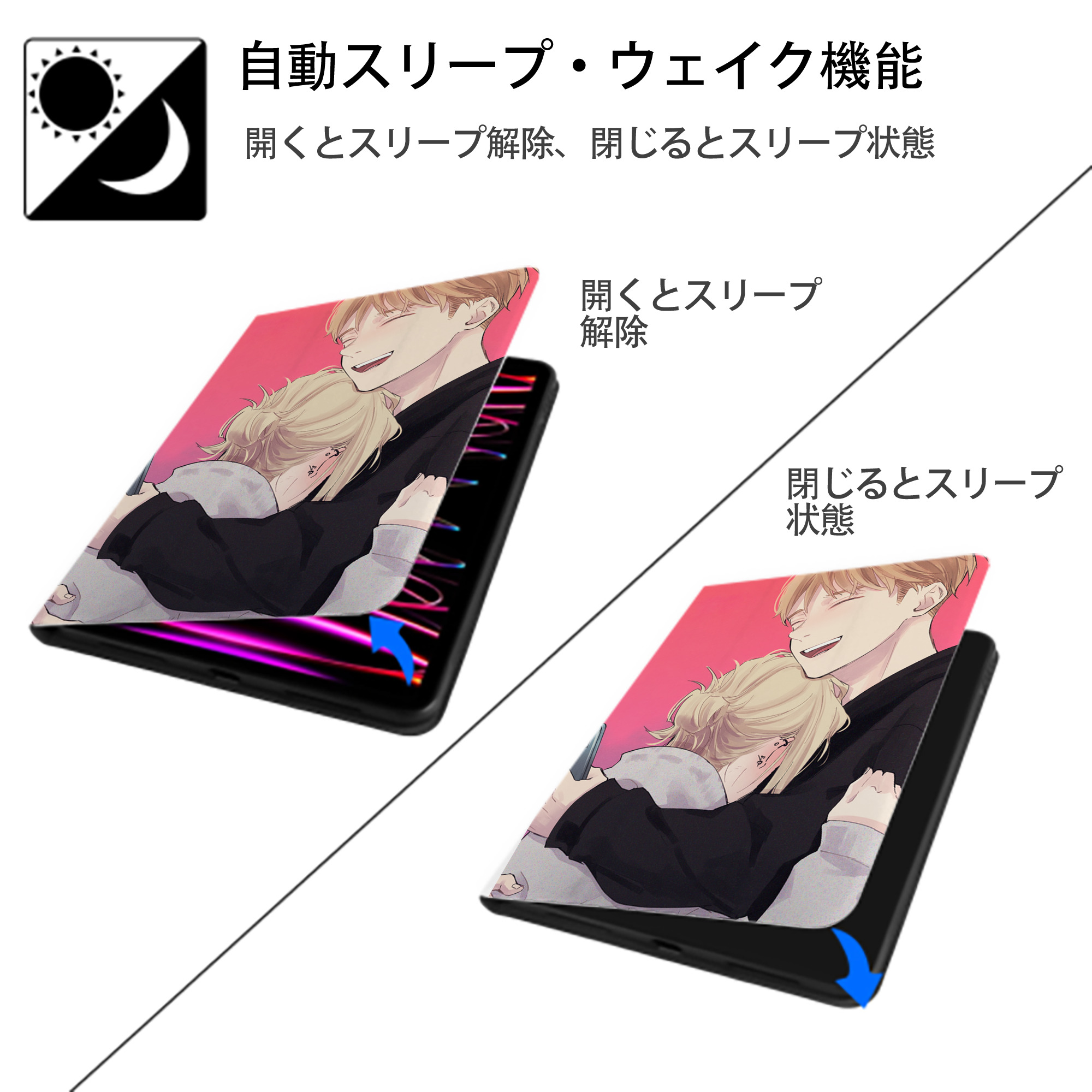 進撃の巨人 Attack on Titan IPad ケース ペン収納付き 三つ折りスタンド PUレザー×シリコン 対応機種9.5/10.5/10.9インチ