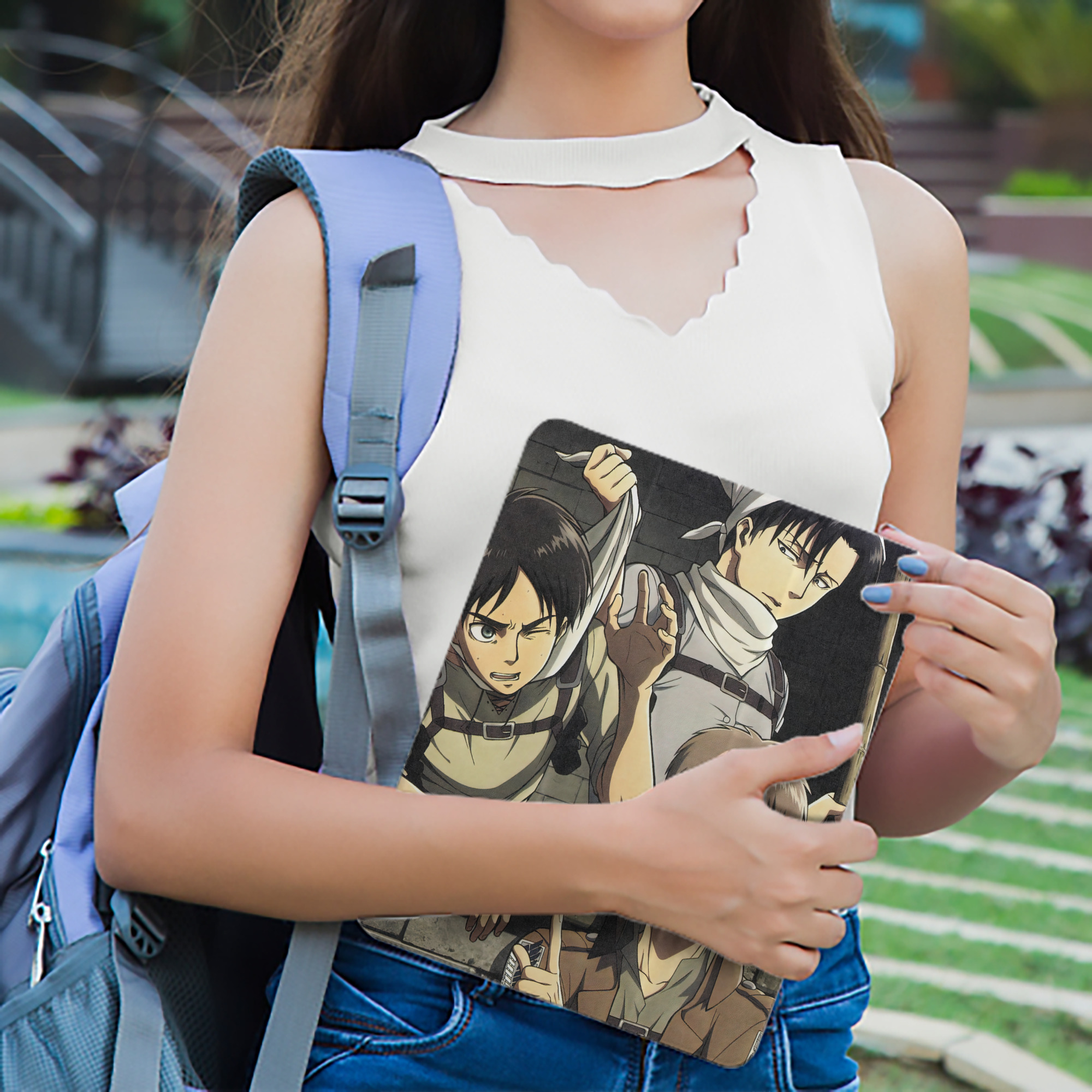 進撃の巨人 Attack on Titan IPad ケース ペン収納付き 三つ折りスタンド PUレザー×シリコン 対応機種9.5/10.5/10.9インチ