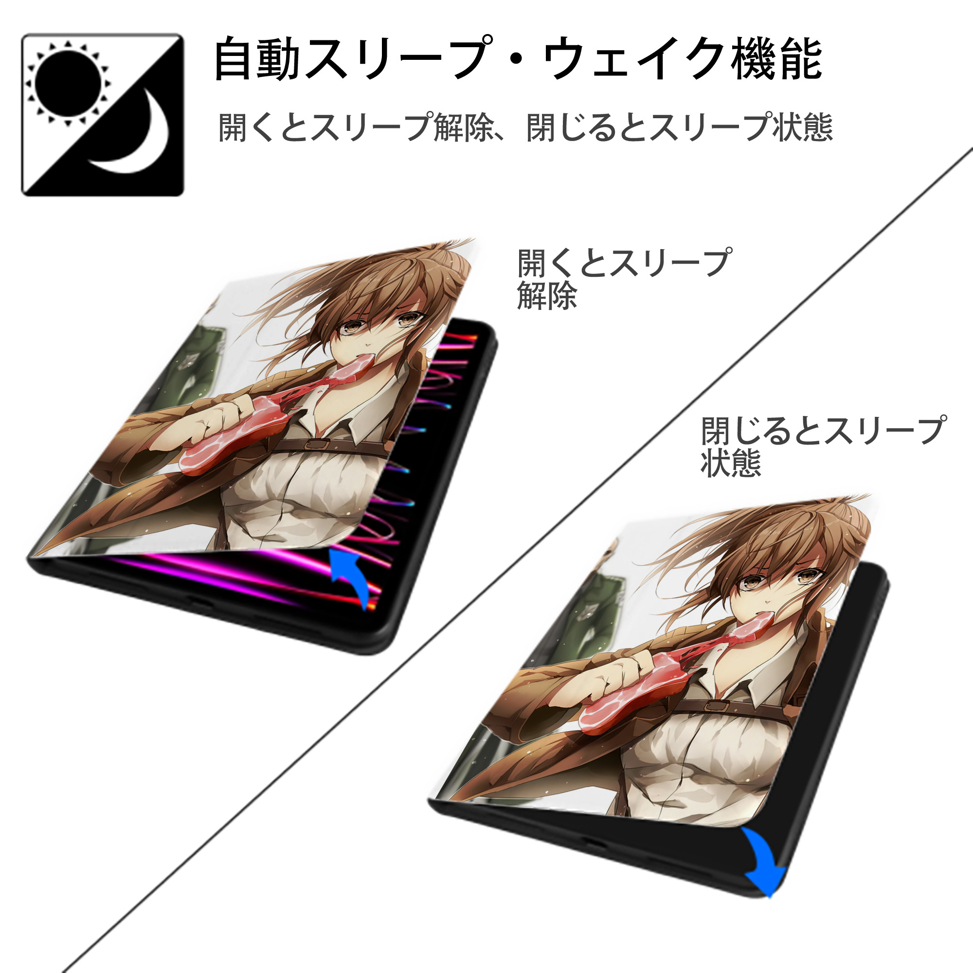 進撃の巨人 Attack on Titan IPad ケース ペン収納付き 三つ折りスタンド PUレザー×シリコン 対応機種9.5/10.5/10.9インチ