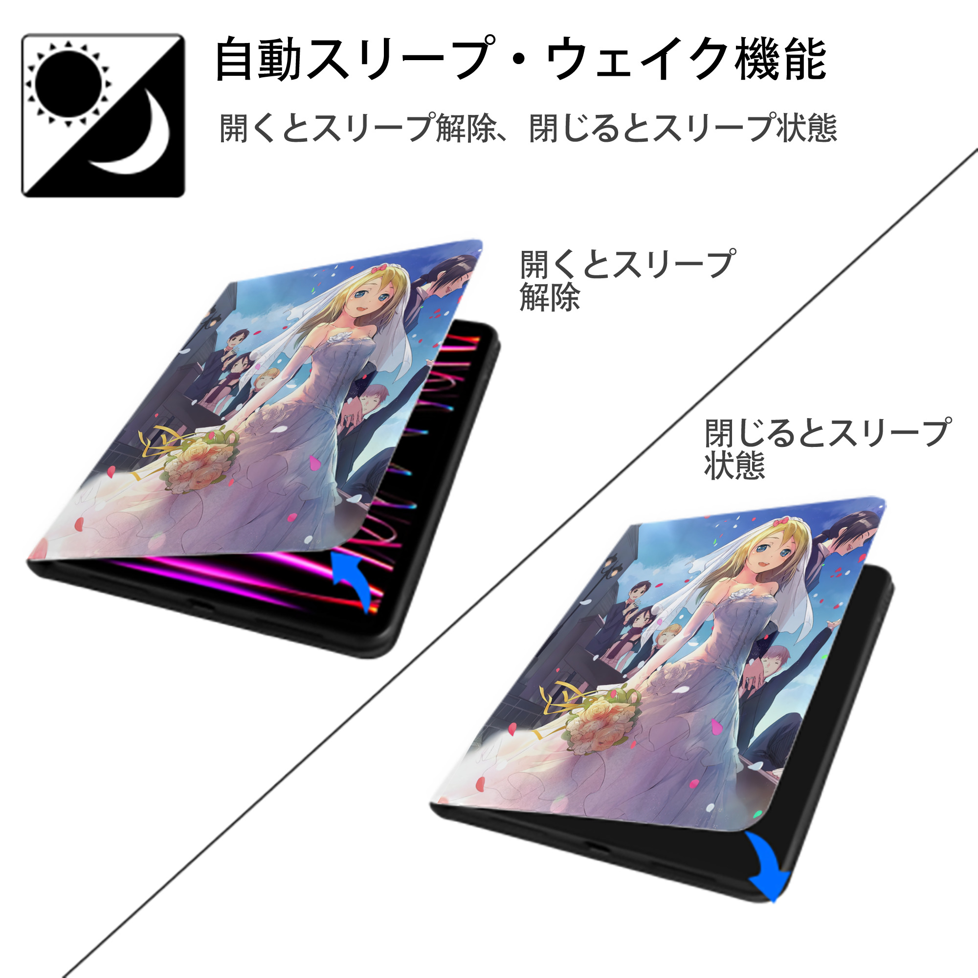 進撃の巨人 Attack on Titan IPad ケース ペン収納付き 三つ折りスタンド PUレザー×シリコン 対応機種9.5/10.5/10.9インチ