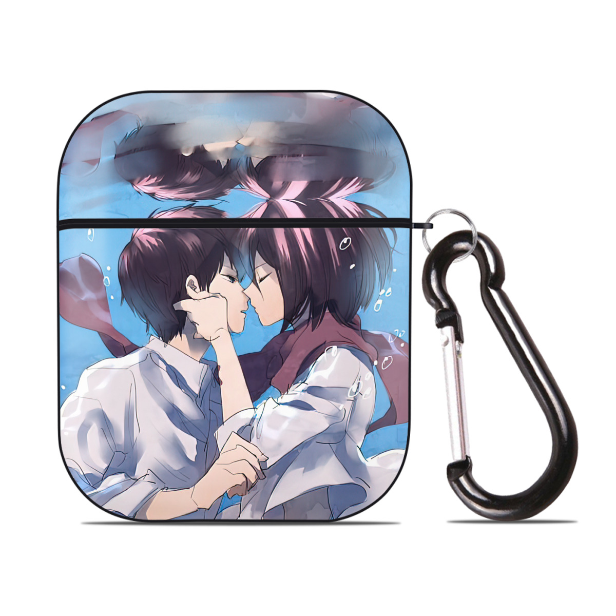 （画像用） 進撃の巨人 Attack on Titan AirPods 第2世代保護ケース ハードシェル ブラック 耐衝撃・防指紋・カラビナ付き