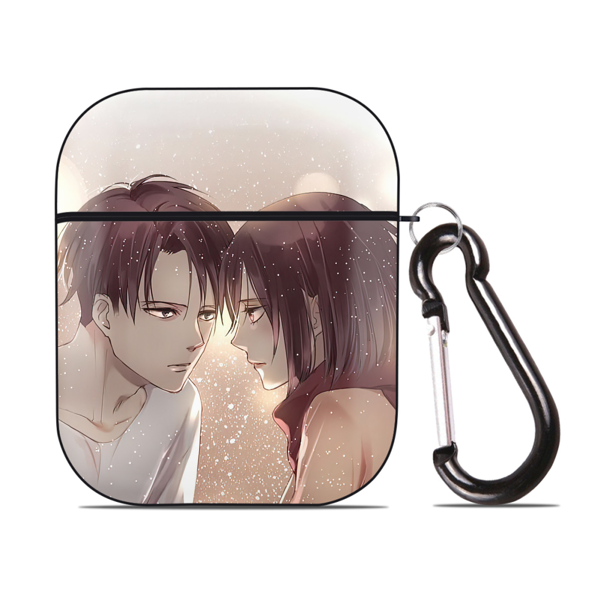 （画像用） 進撃の巨人 Attack on Titan AirPods 第2世代保護ケース ハードシェル ブラック 耐衝撃・防指紋・カラビナ付き