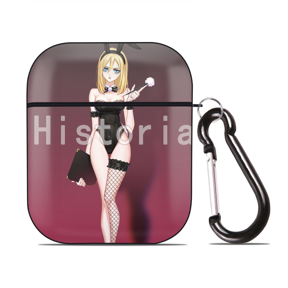 （画像用） 進撃の巨人 Attack on Titan AirPods 第2世代保護ケース ハードシェル ブラック 耐衝撃・防指紋・カラビナ付き