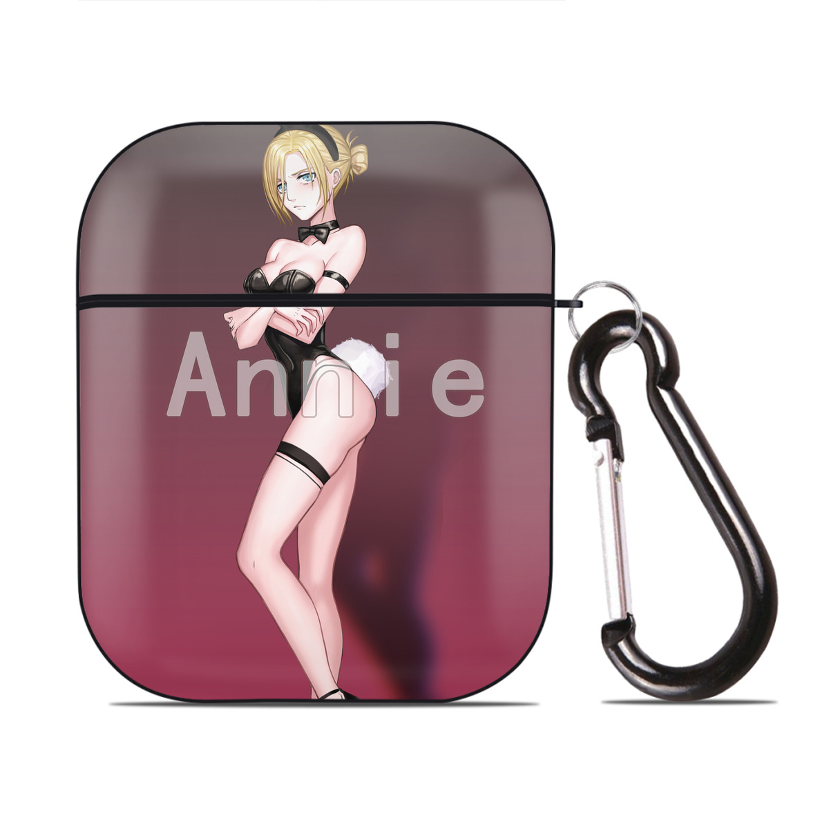 （画像用） 進撃の巨人 Attack on Titan AirPods 第2世代保護ケース ハードシェル ブラック 耐衝撃・防指紋・カラビナ付き