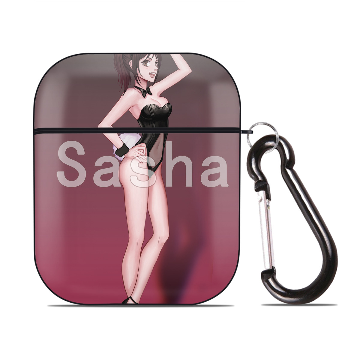 （画像用） 進撃の巨人 Attack on Titan AirPods 第2世代保護ケース ハードシェル ブラック 耐衝撃・防指紋・カラビナ付き