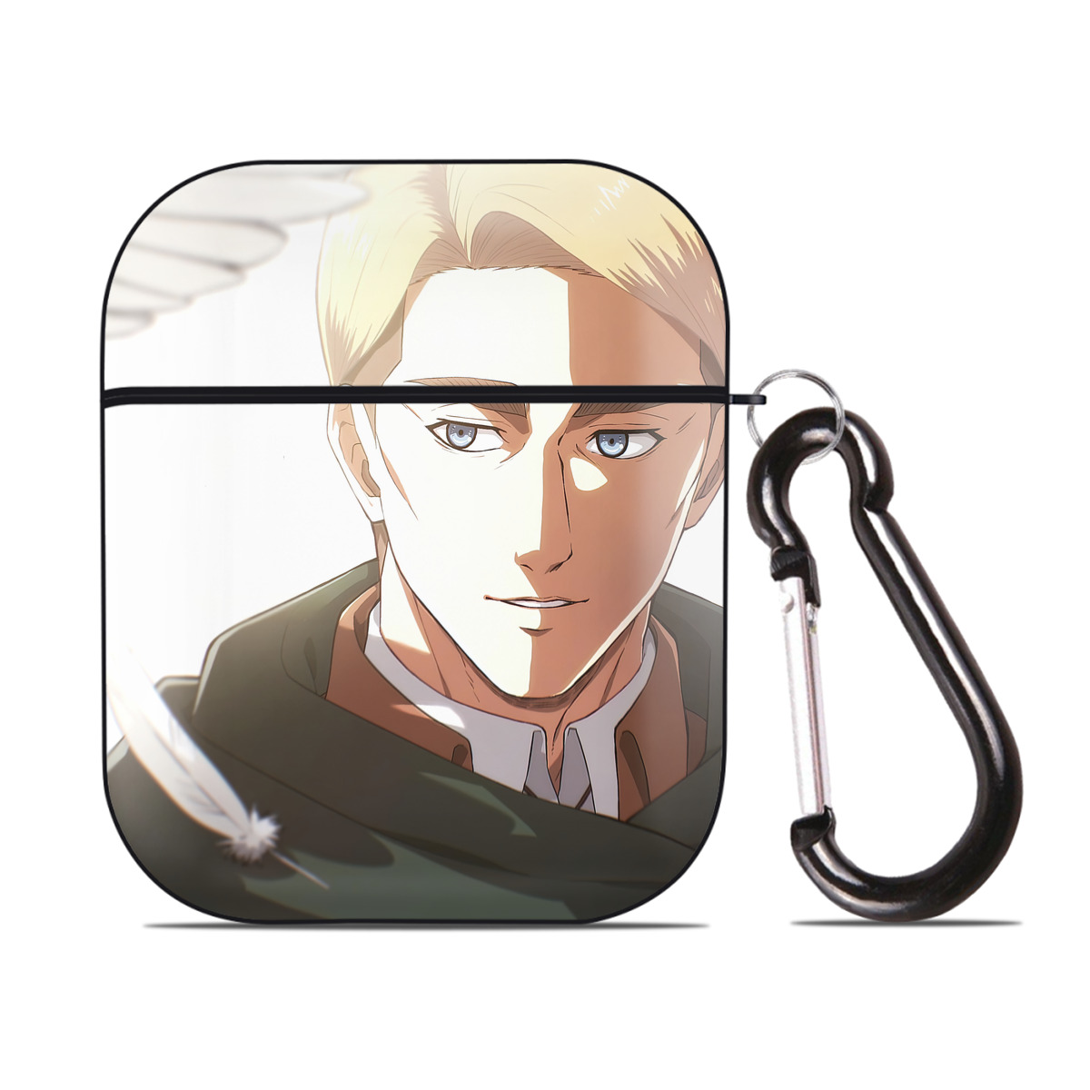 （画像用） 進撃の巨人 Attack on Titan AirPods 第2世代保護ケース ハードシェル ブラック 耐衝撃・防指紋・カラビナ付き