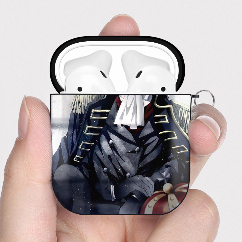 （画像用） 進撃の巨人 Attack on Titan AirPods 第2世代保護ケース ハードシェル ブラック 耐衝撃・防指紋・カラビナ付き