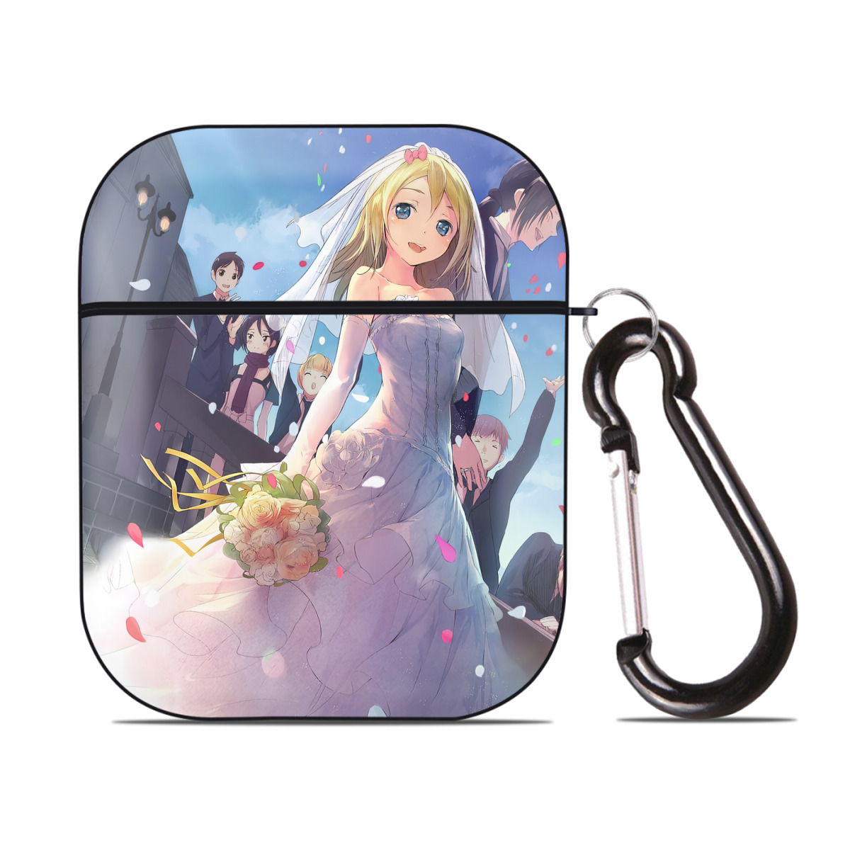 （画像用） 進撃の巨人 Attack on Titan AirPods 第2世代保護ケース ハードシェル ブラック 耐衝撃・防指紋・カラビナ付き