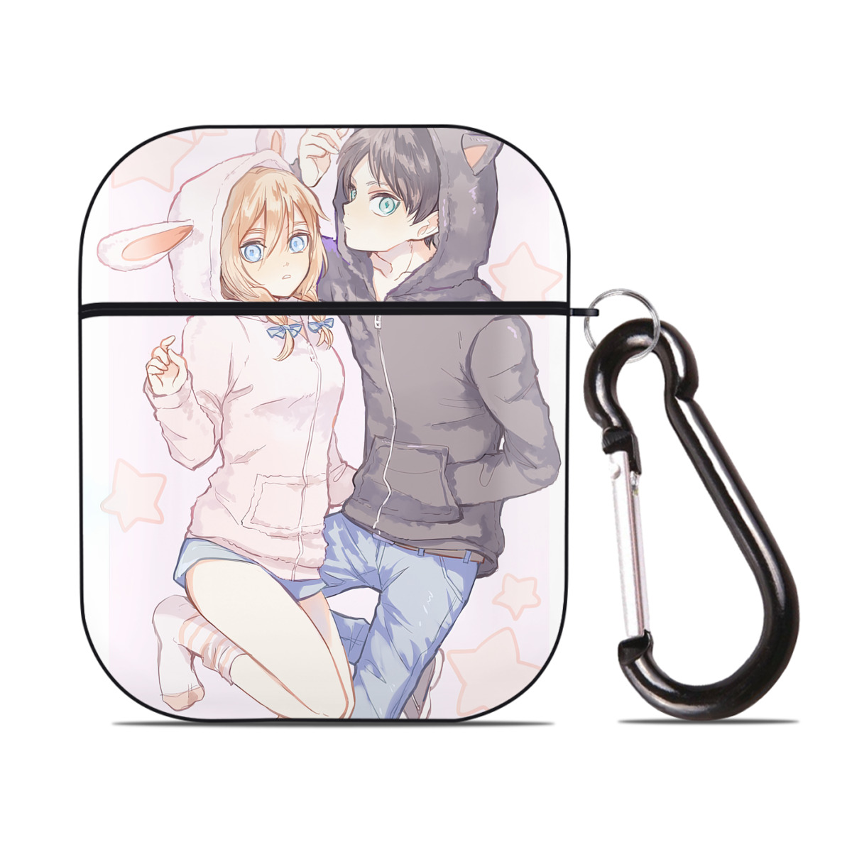 （画像用） 進撃の巨人 Attack on Titan AirPods 第2世代保護ケース ハードシェル ブラック 耐衝撃・防指紋・カラビナ付き