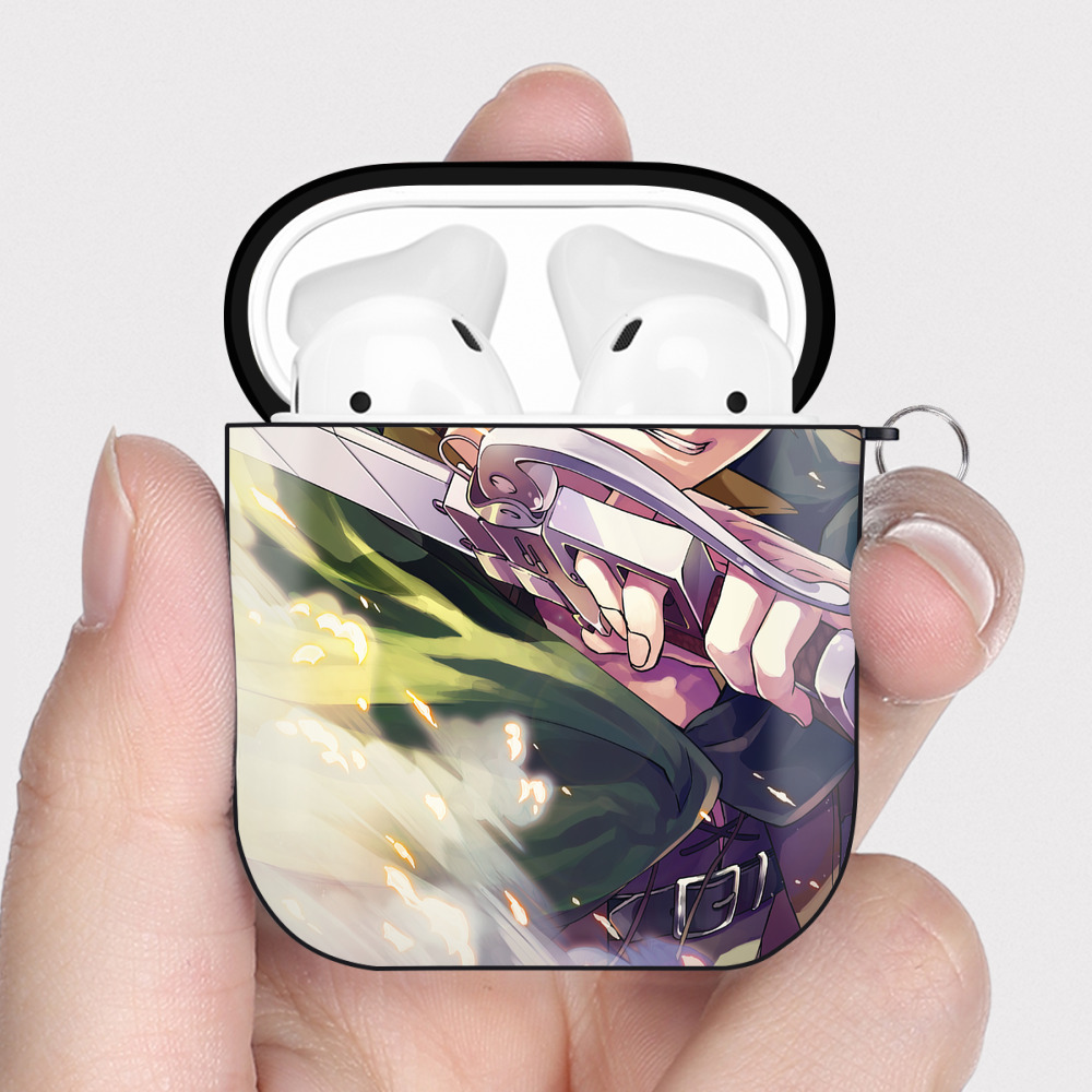（画像用） 進撃の巨人 Attack on Titan AirPods 第2世代保護ケース ハードシェル ブラック 耐衝撃・防指紋・カラビナ付き
