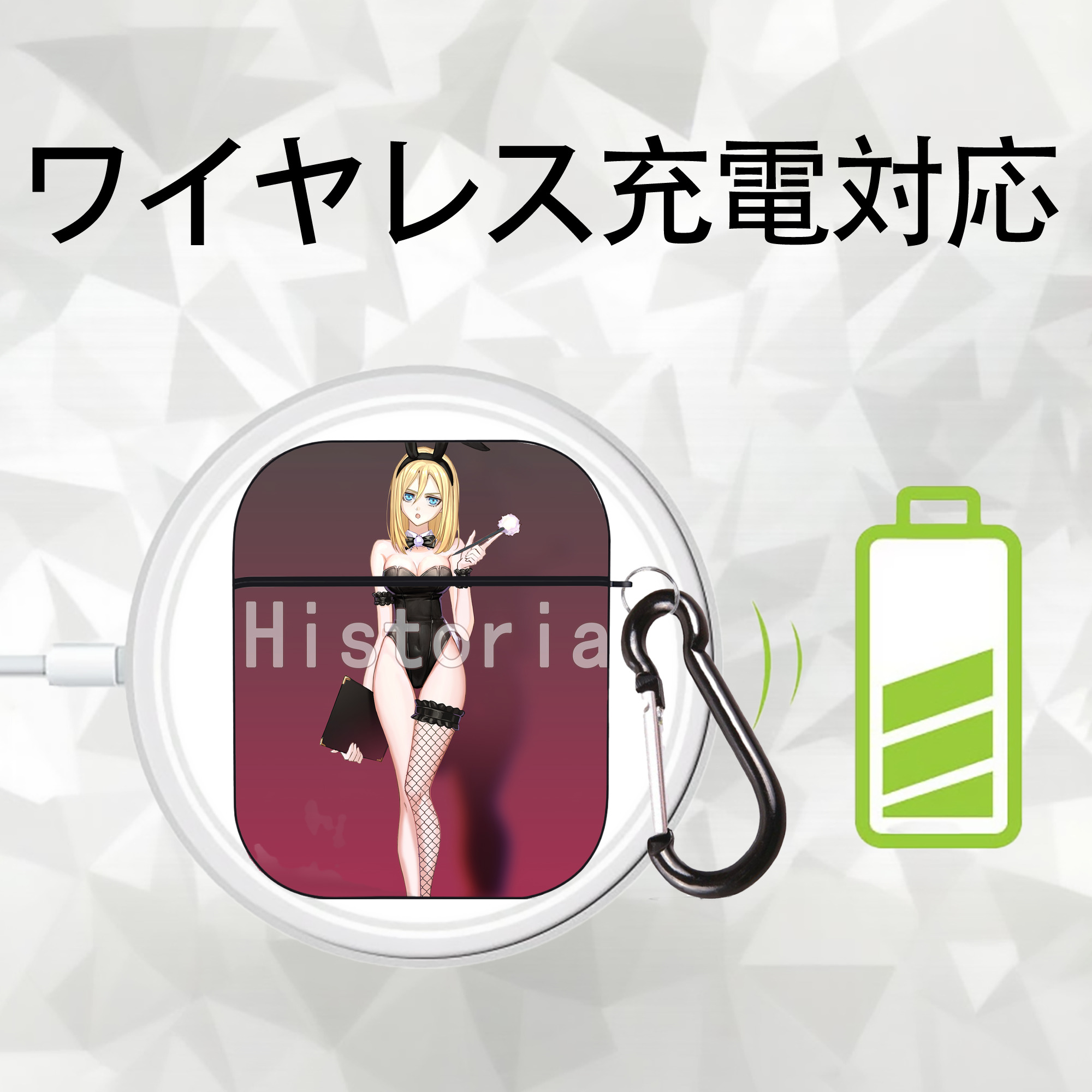 進撃の巨人 Attack on Titan AirPods 第2世代保護ケース ハードシェル ブラック 耐衝撃・防指紋・カラビナ付き
