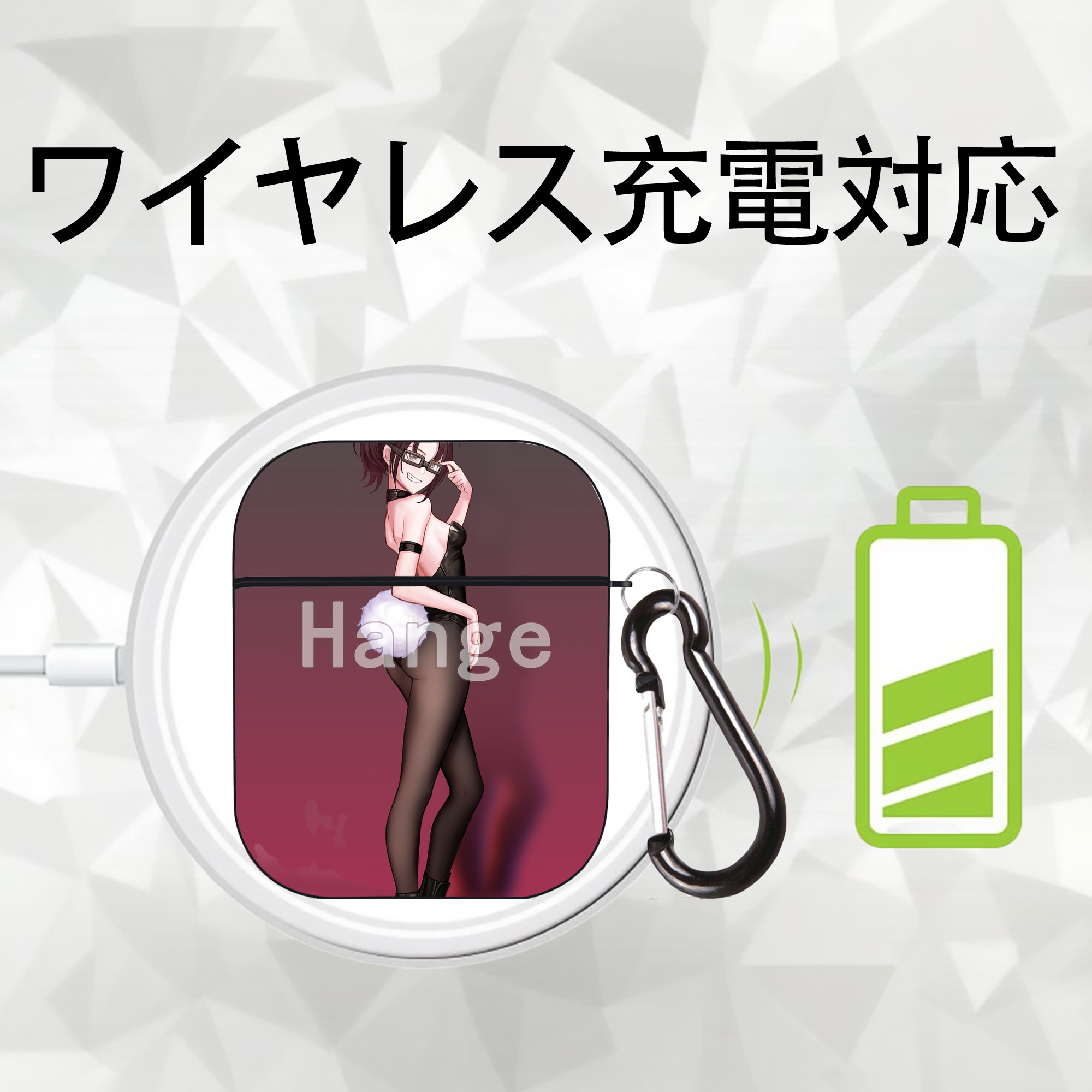 進撃の巨人 Attack on Titan AirPods 第2世代保護ケース ハードシェル ブラック 耐衝撃・防指紋・カラビナ付き