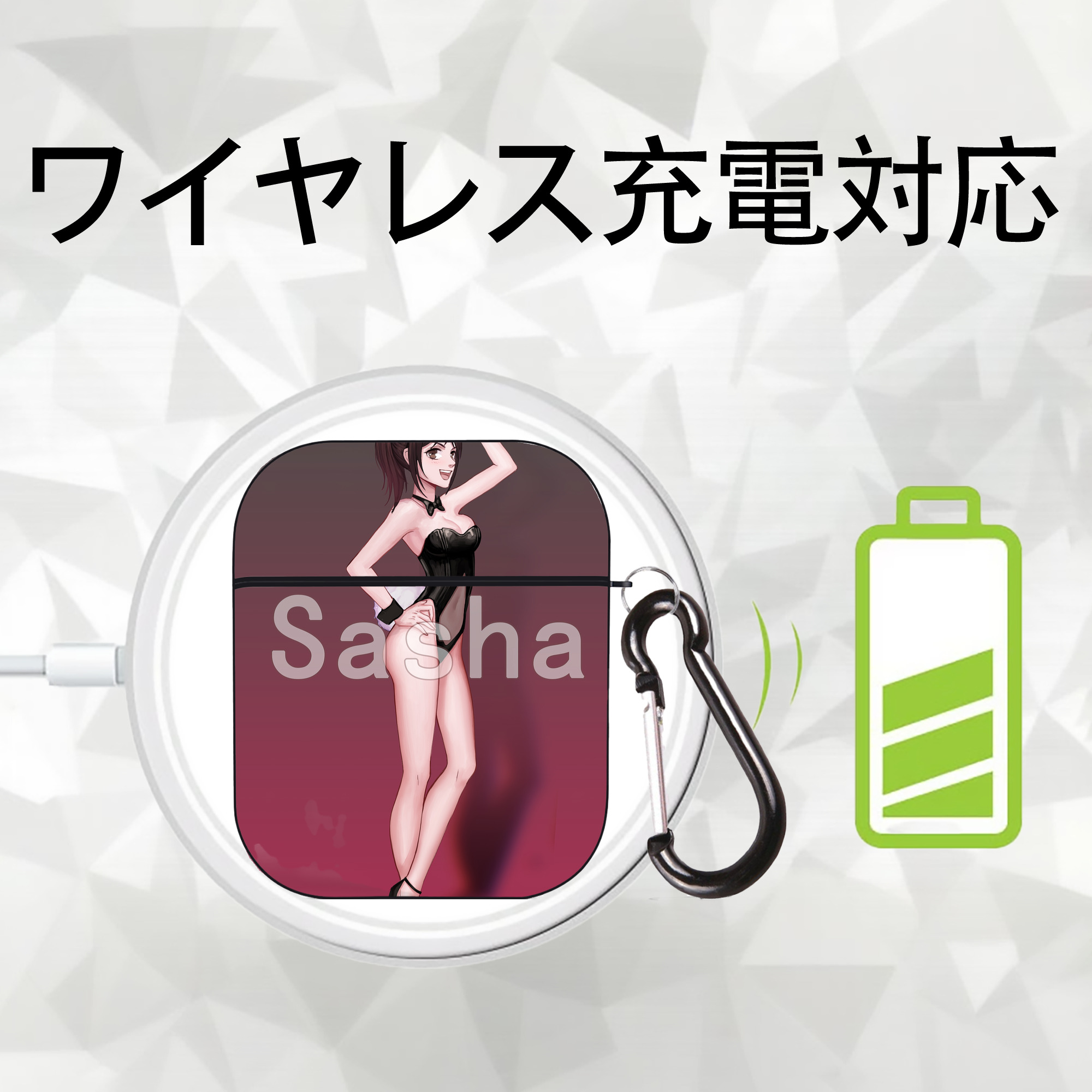 進撃の巨人 Attack on Titan AirPods 第2世代保護ケース ハードシェル ブラック 耐衝撃・防指紋・カラビナ付き