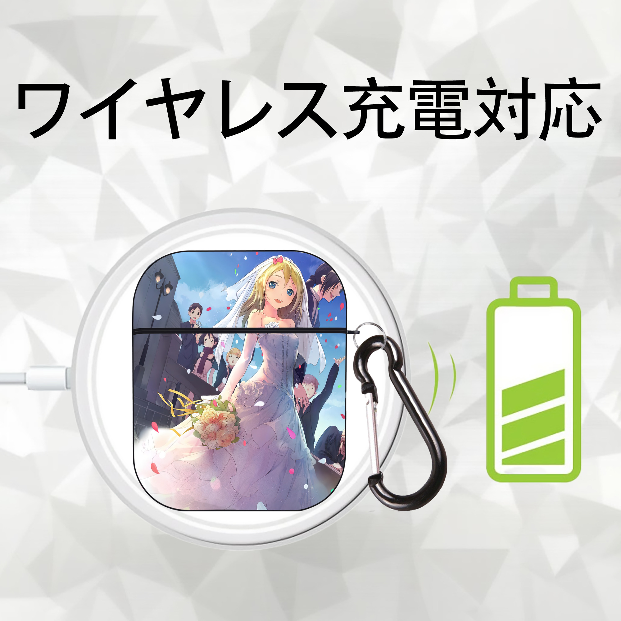 進撃の巨人 Attack on Titan AirPods 第2世代保護ケース ハードシェル ブラック 耐衝撃・防指紋・カラビナ付き