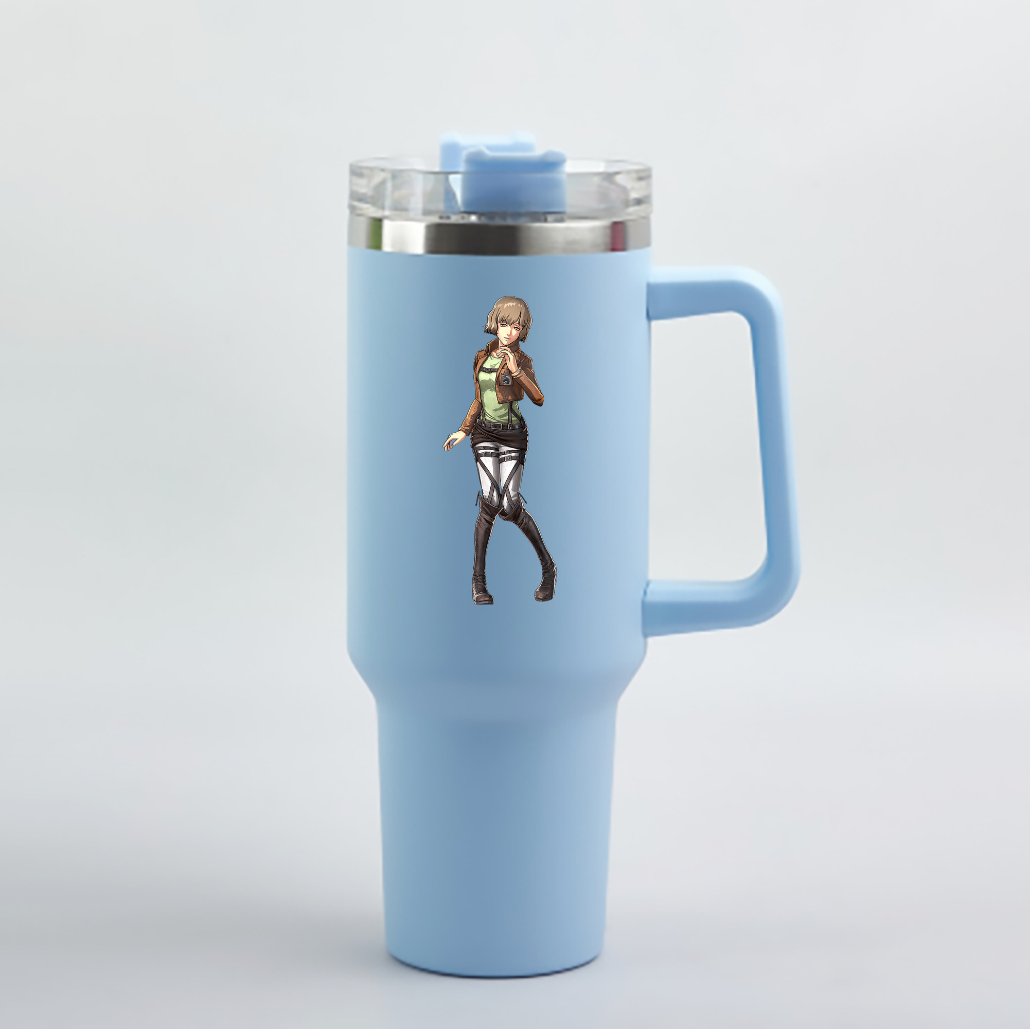 （画像用） 進撃の巨人 ヒツチ Attack on Titan Hitch 1200mL車用タンブラー - クリスタルステッカー（プラスチックストロー付き）