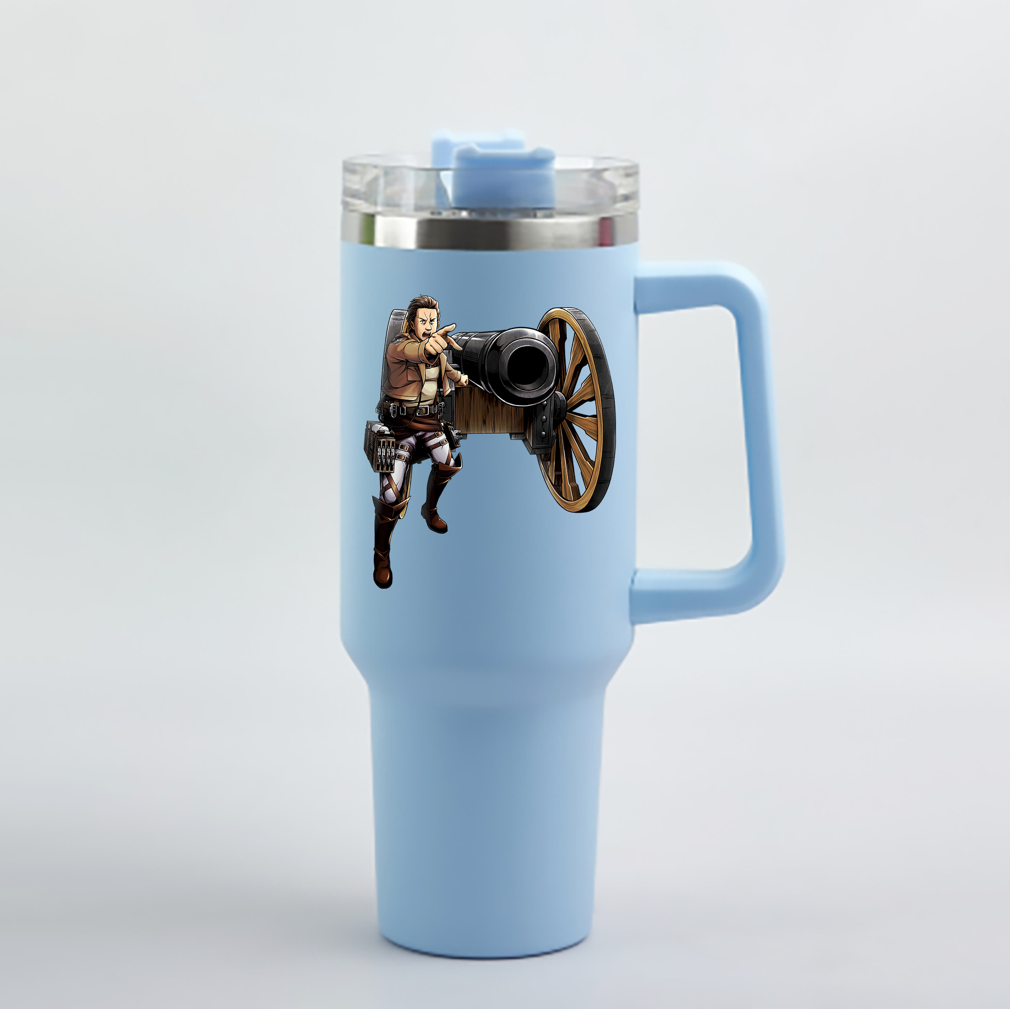 （画像用） 進撃の巨人 Attack on Titan 1200mL車用タンブラー - クリスタルステッカー（プラスチックストロー付き）