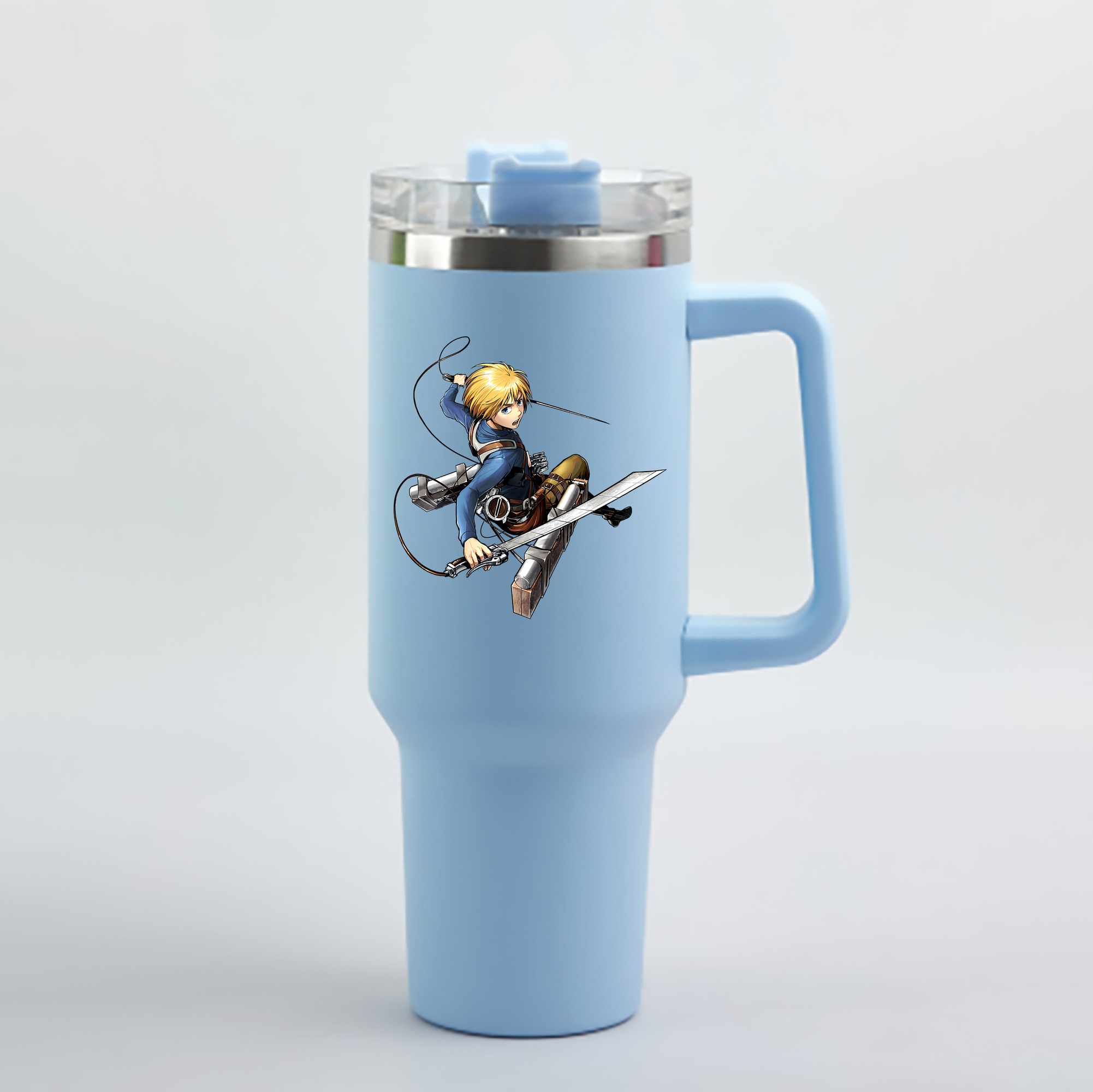 （画像用） 進撃の巨人 アルミン·アルレルト Attack on Titan Armin Arlert 1200mL車用タンブラー - クリスタルステッカー（プラスチックストロー付き）