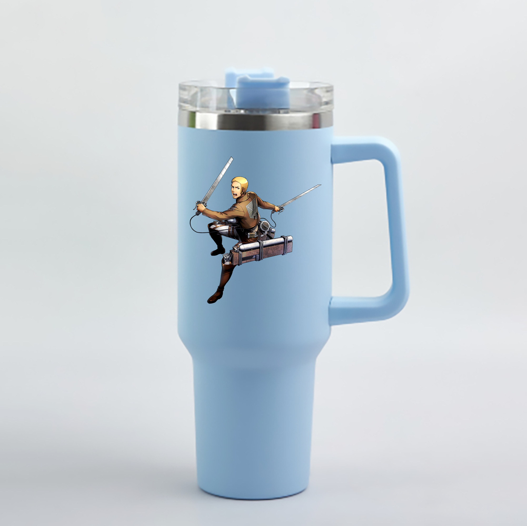 （画像用） 進撃の巨人 ライナー・ブラウン Attack on Titan Reiner Braun 1200mL車用タンブラー - クリスタルステッカー（プラスチックストロー付き）