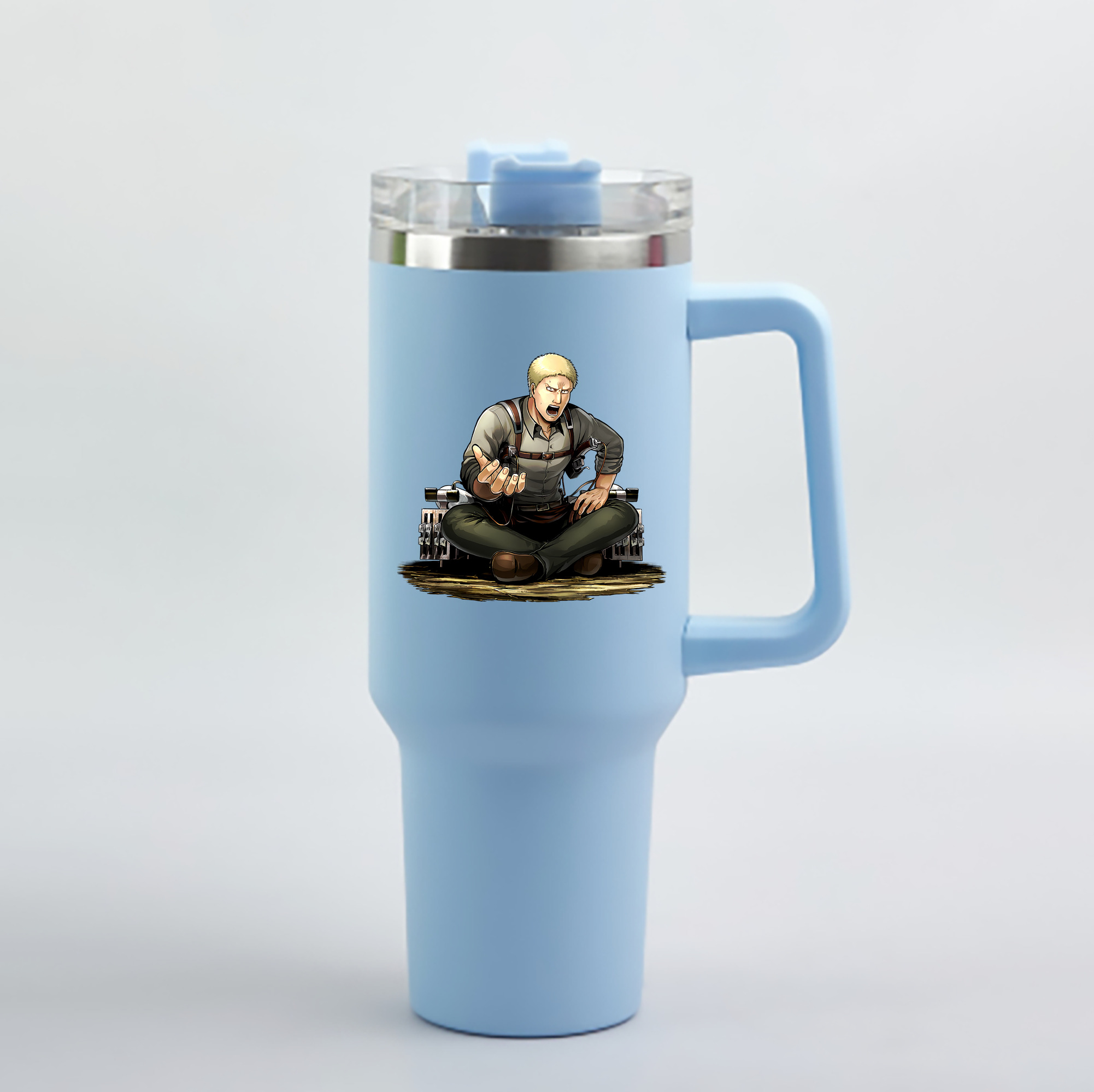 （画像用） 進撃の巨人 ライナー・ブラウン Attack on Titan Reiner Braun 1200mL車用タンブラー - クリスタルステッカー（プラスチックストロー付き）