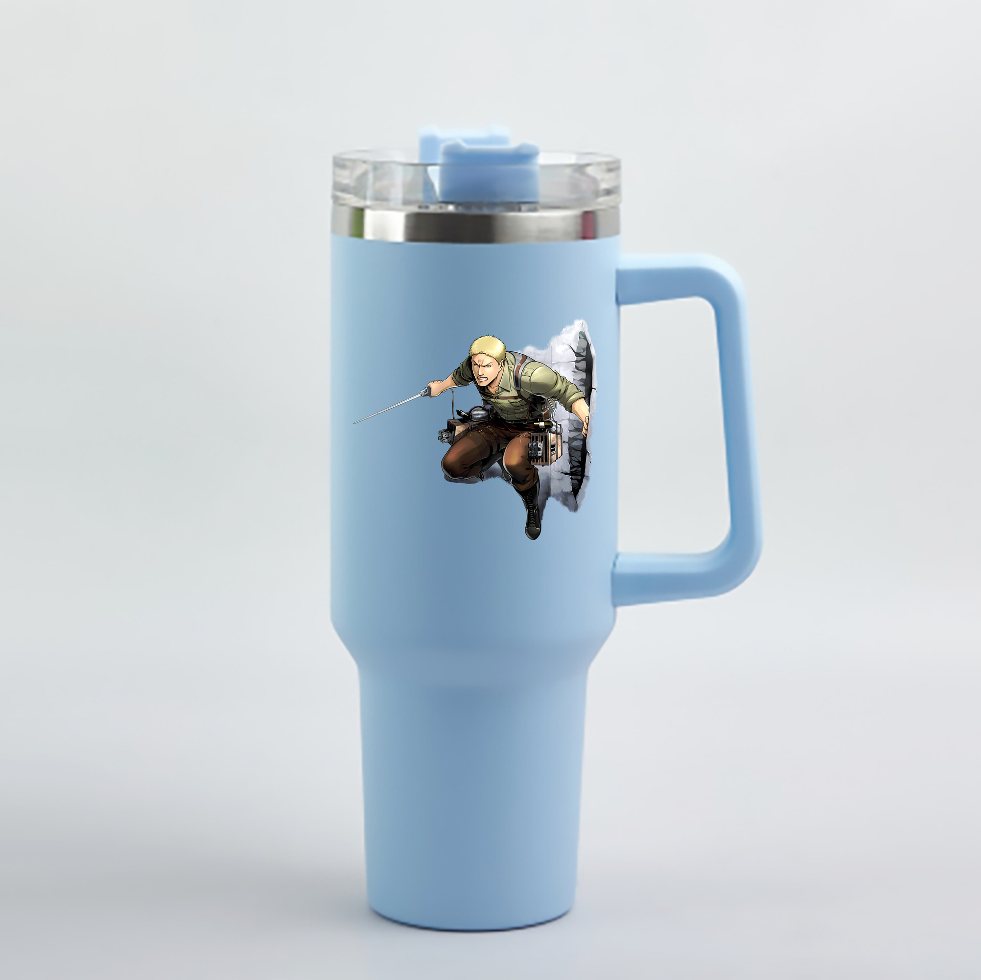 （画像用） 進撃の巨人 ライナー・ブラウン Attack on Titan Reiner Braun 1200mL車用タンブラー - クリスタルステッカー（プラスチックストロー付き）