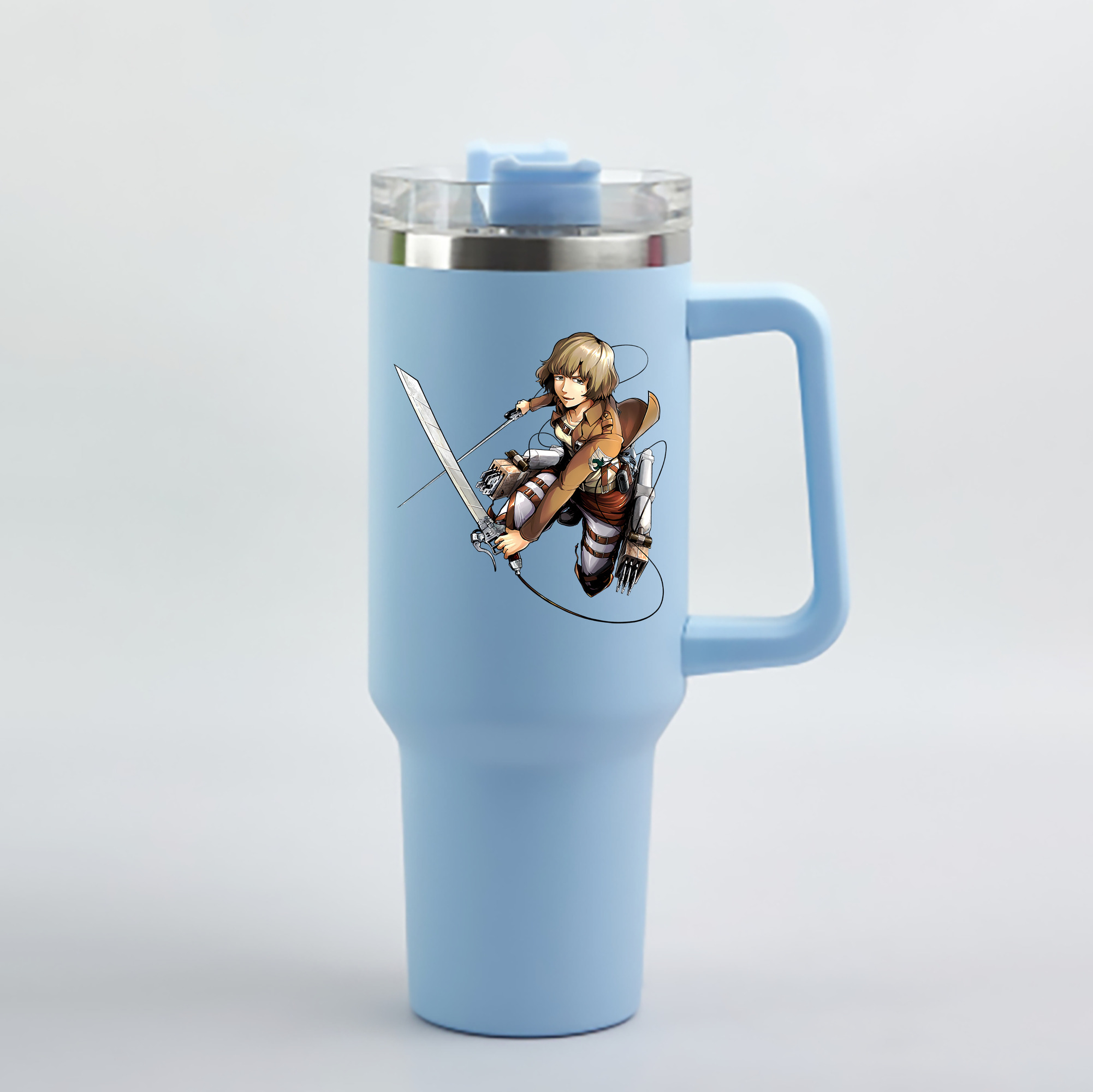 （画像用） 進撃の巨人 ヒツチ Attack on Titan Hitch 1200mL車用タンブラー - クリスタルステッカー（プラスチックストロー付き）