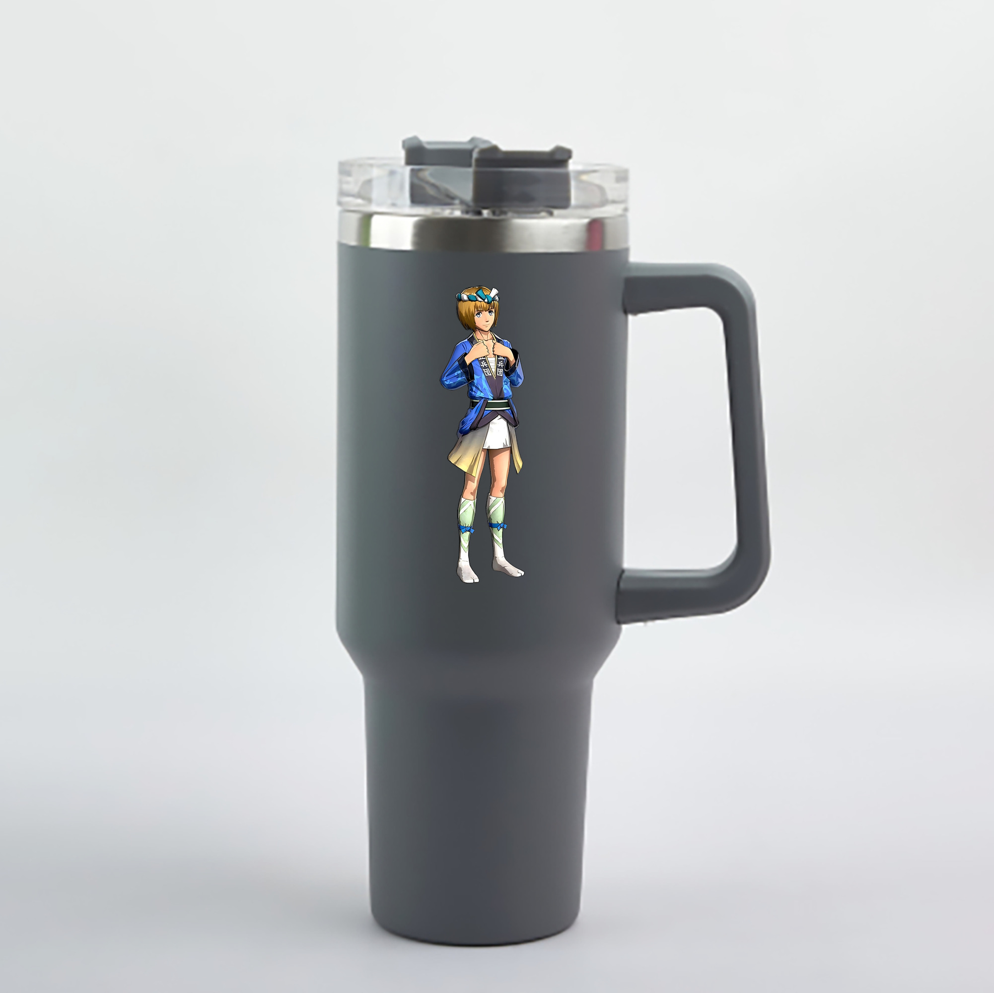 （画像用） 進撃の巨人 アルミン·アルレルト Attack on Titan Armin Arlert 1200mL車用タンブラー - クリスタルステッカー（プラスチックストロー付き）