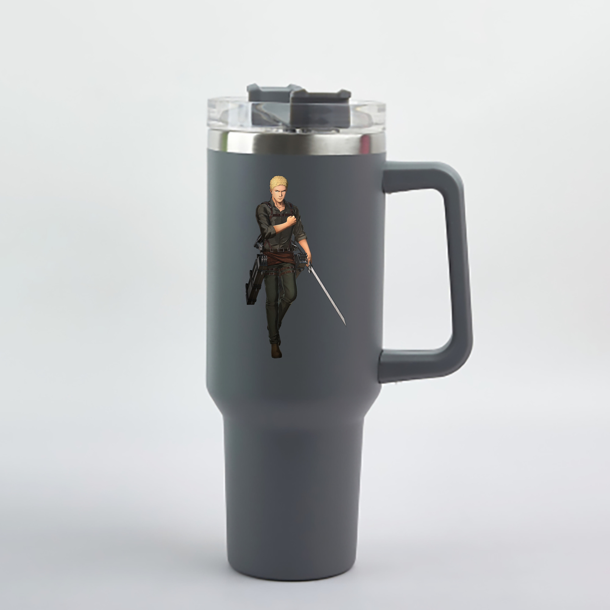 （画像用） 進撃の巨人 ライナー・ブラウン Attack on Titan Reiner Braun 1200mL車用タンブラー - クリスタルステッカー（プラスチックストロー付き）