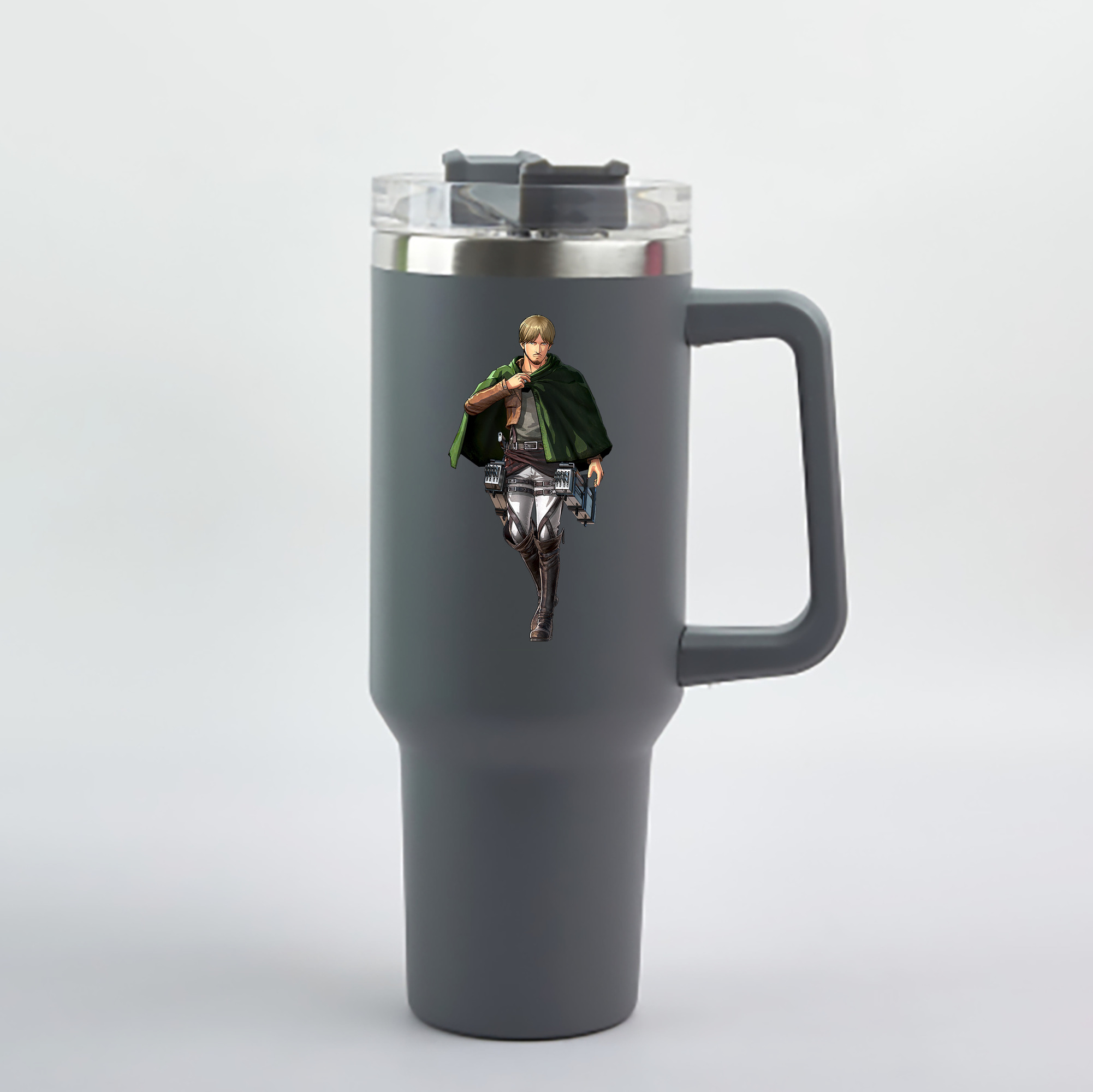 （画像用） 進撃の巨人 ミケ·ザカリアス Attack on Titan Mike Zakarius 1200mL車用タンブラー - クリスタルステッカー（プラスチックストロー付き）