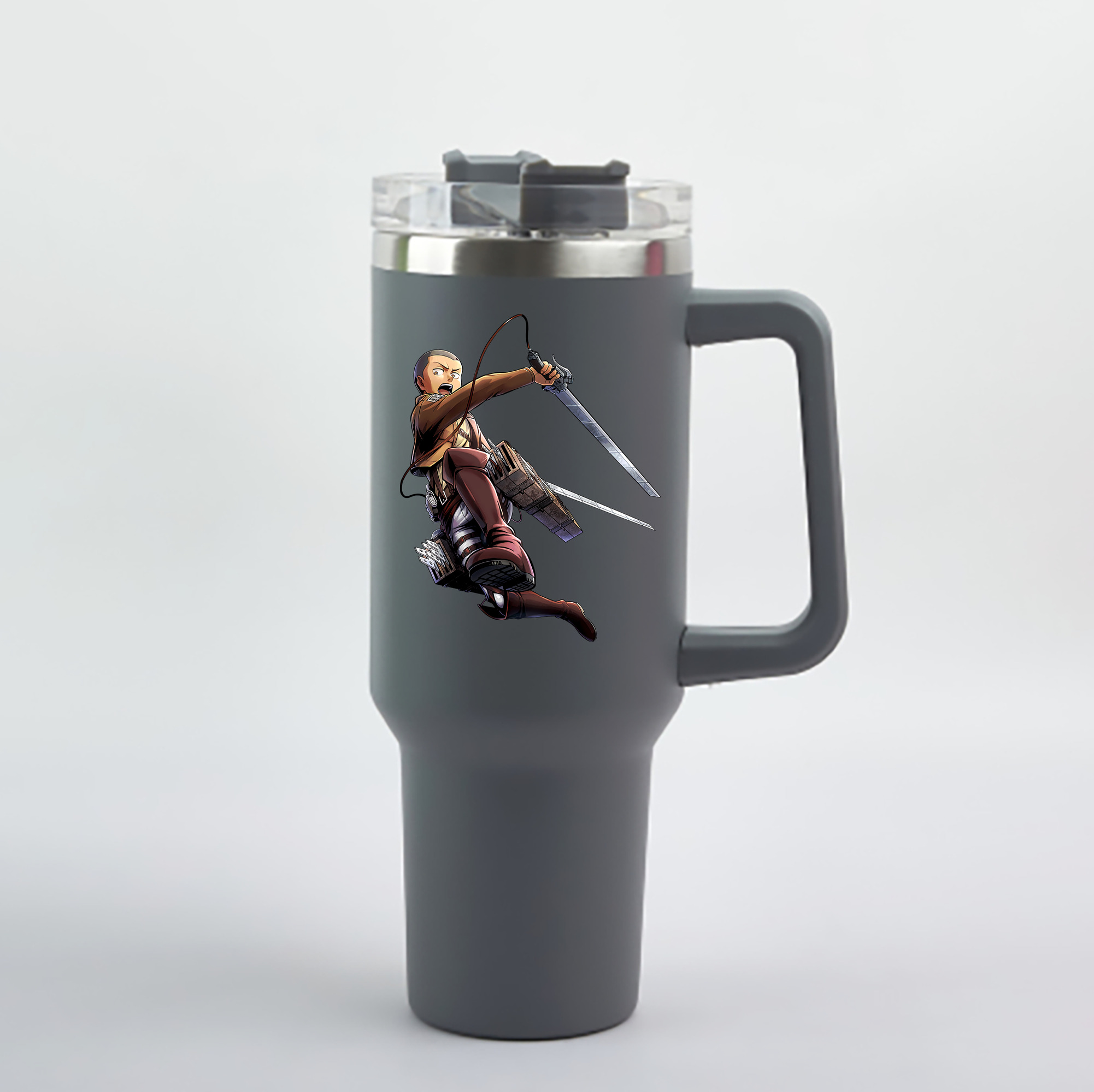 （画像用） 進撃の巨人 コニー·スプリンガー Attack on Titan Connie Springer 1200mL車用タンブラー - クリスタルステッカー（プラスチックストロー付き）