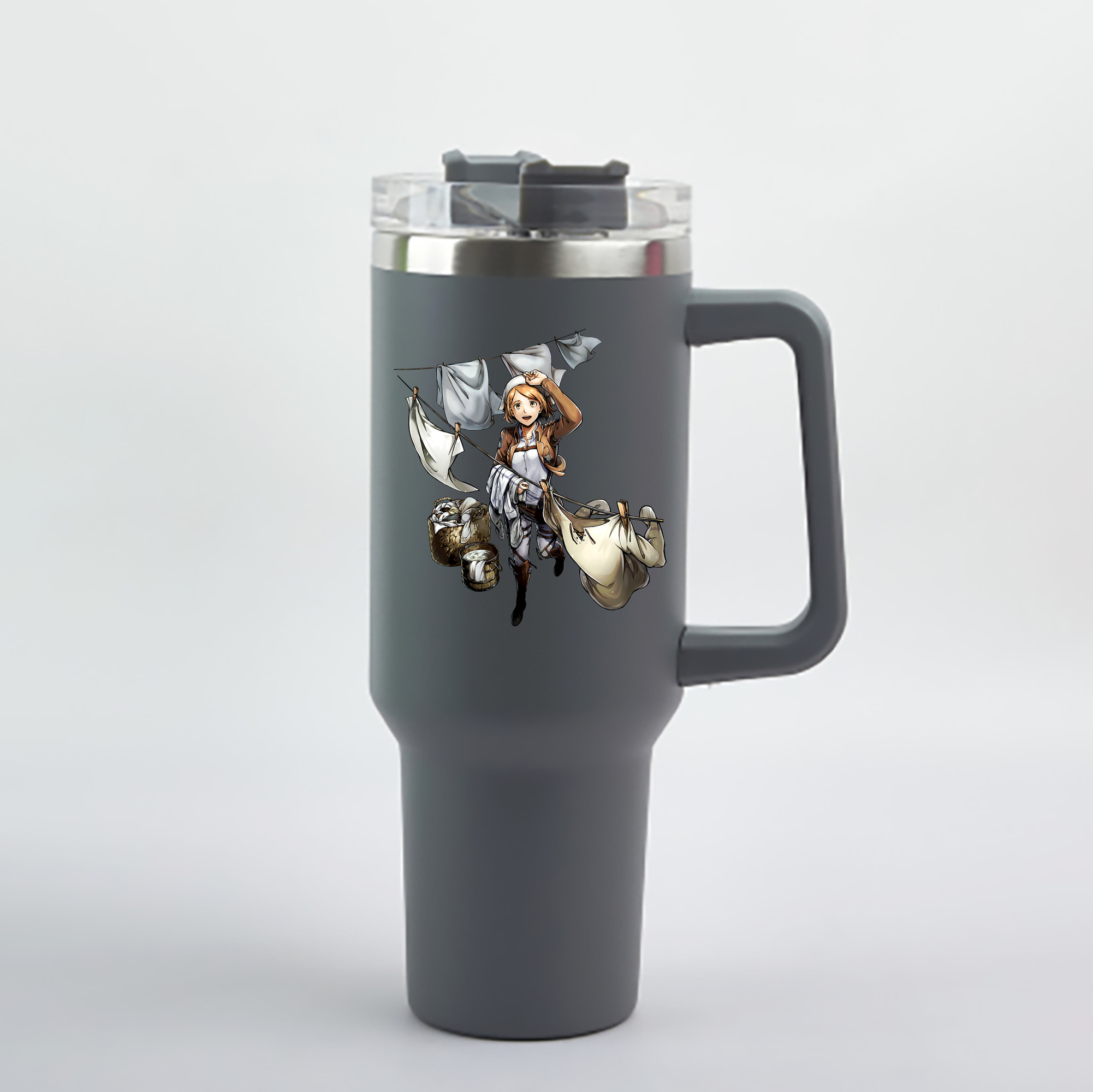 （画像用） 進撃の巨人 ペトラ·ラル Attack on Titan Petra Rall 1200mL車用タンブラー - クリスタルステッカー（プラスチックストロー付き）