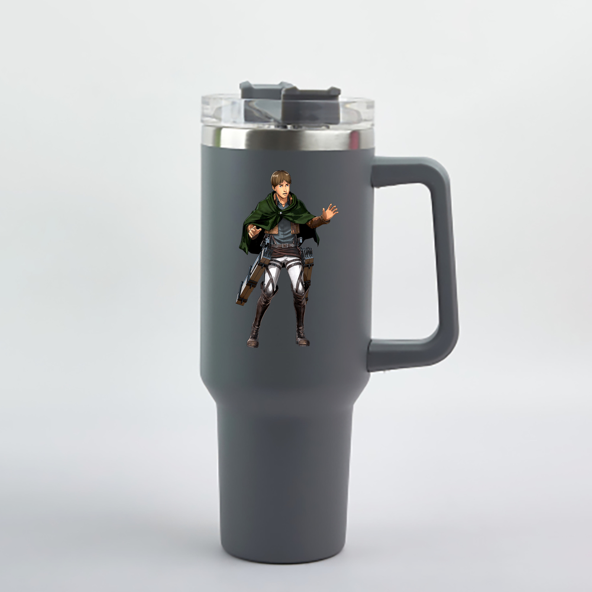 （画像用） 進撃の巨人 Attack on Titan 1200mL車用タンブラー - クリスタルステッカー（プラスチックストロー付き）