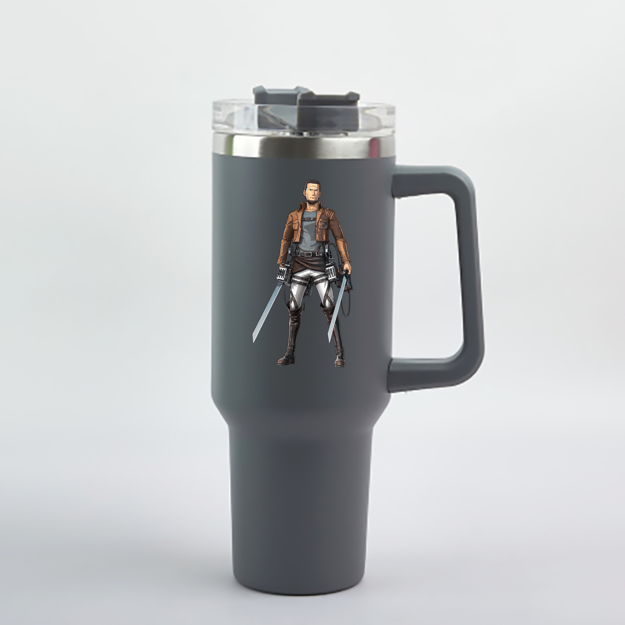 （画像用） 進撃の巨人 Attack on Titan 1200mL車用タンブラー - クリスタルステッカー（プラスチックストロー付き）