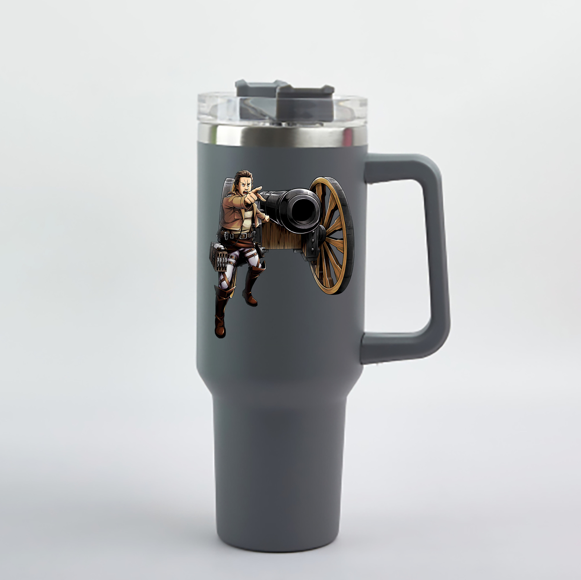 （画像用） 進撃の巨人 Attack on Titan 1200mL車用タンブラー - クリスタルステッカー（プラスチックストロー付き）