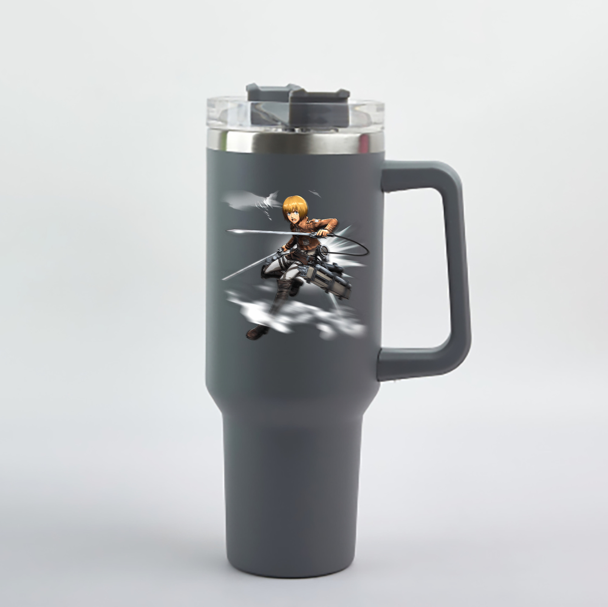 （画像用） 進撃の巨人 アルミン·アルレルト Attack on Titan Armin Arlert 1200mL車用タンブラー - クリスタルステッカー（プラスチックストロー付き）