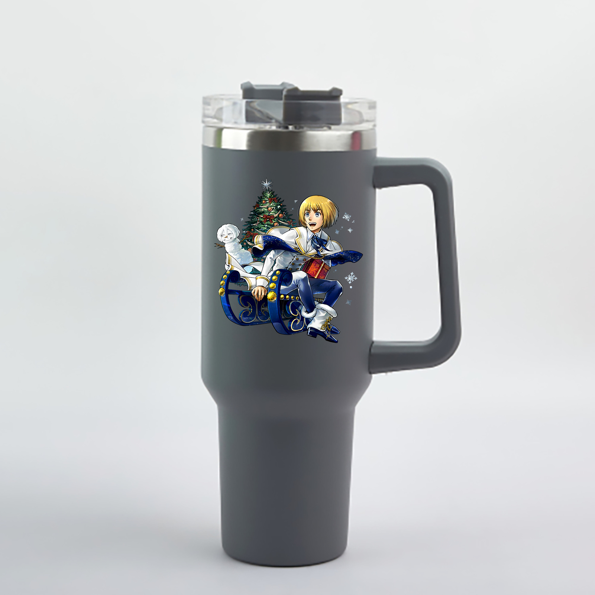 （画像用） 進撃の巨人 アルミン·アルレルト Attack on Titan Armin Arlert 1200mL車用タンブラー - クリスタルステッカー（プラスチックストロー付き）