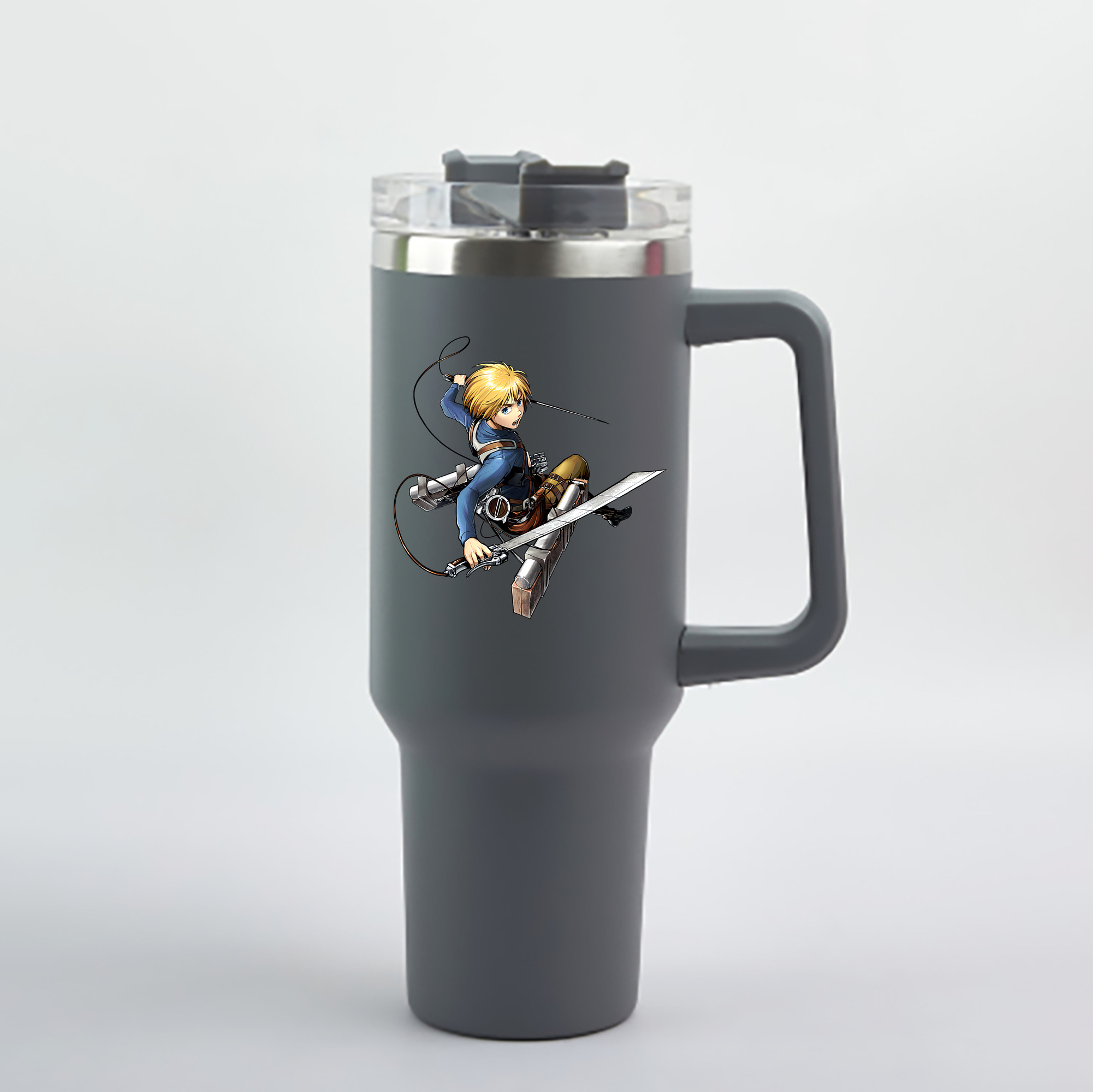 （画像用） 進撃の巨人 アルミン·アルレルト Attack on Titan Armin Arlert 1200mL車用タンブラー - クリスタルステッカー（プラスチックストロー付き）