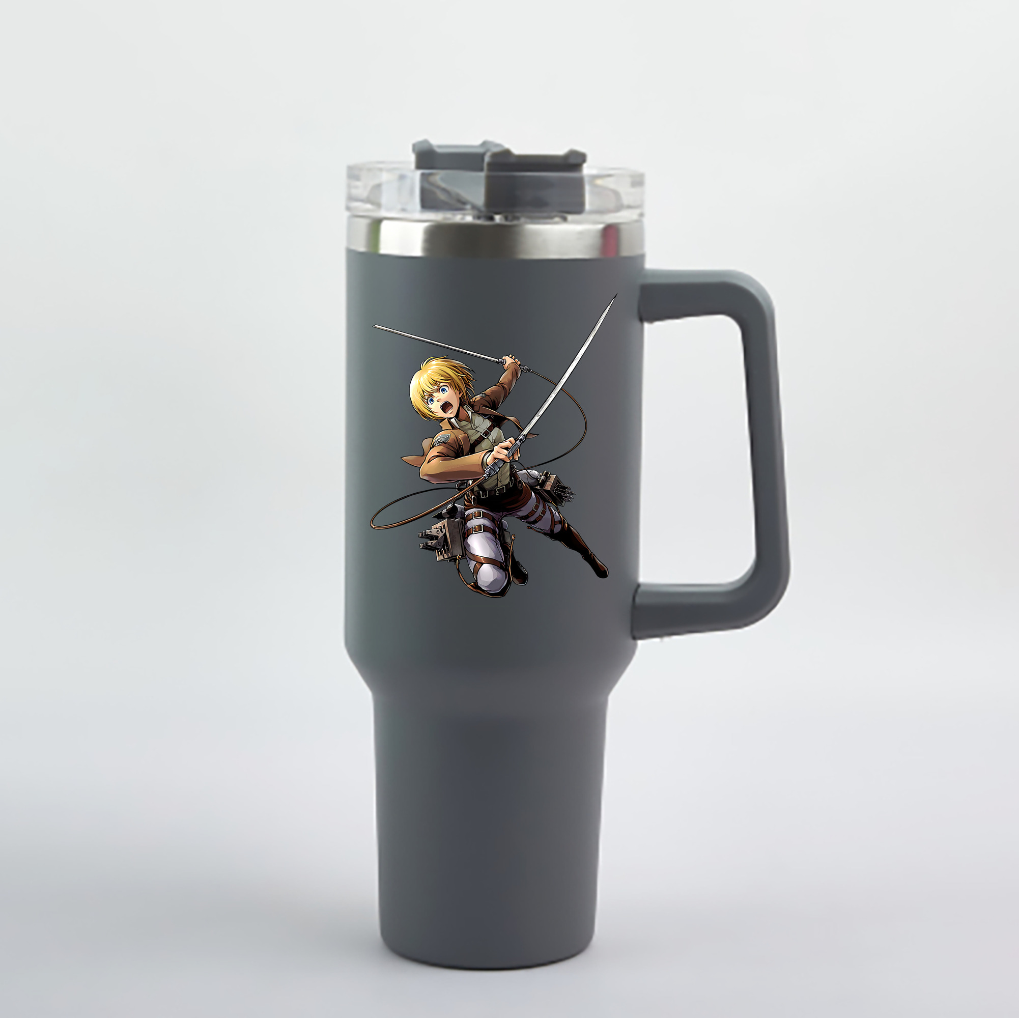 （画像用） 進撃の巨人 アルミン·アルレルト Attack on Titan Armin Arlert 1200mL車用タンブラー - クリスタルステッカー（プラスチックストロー付き）