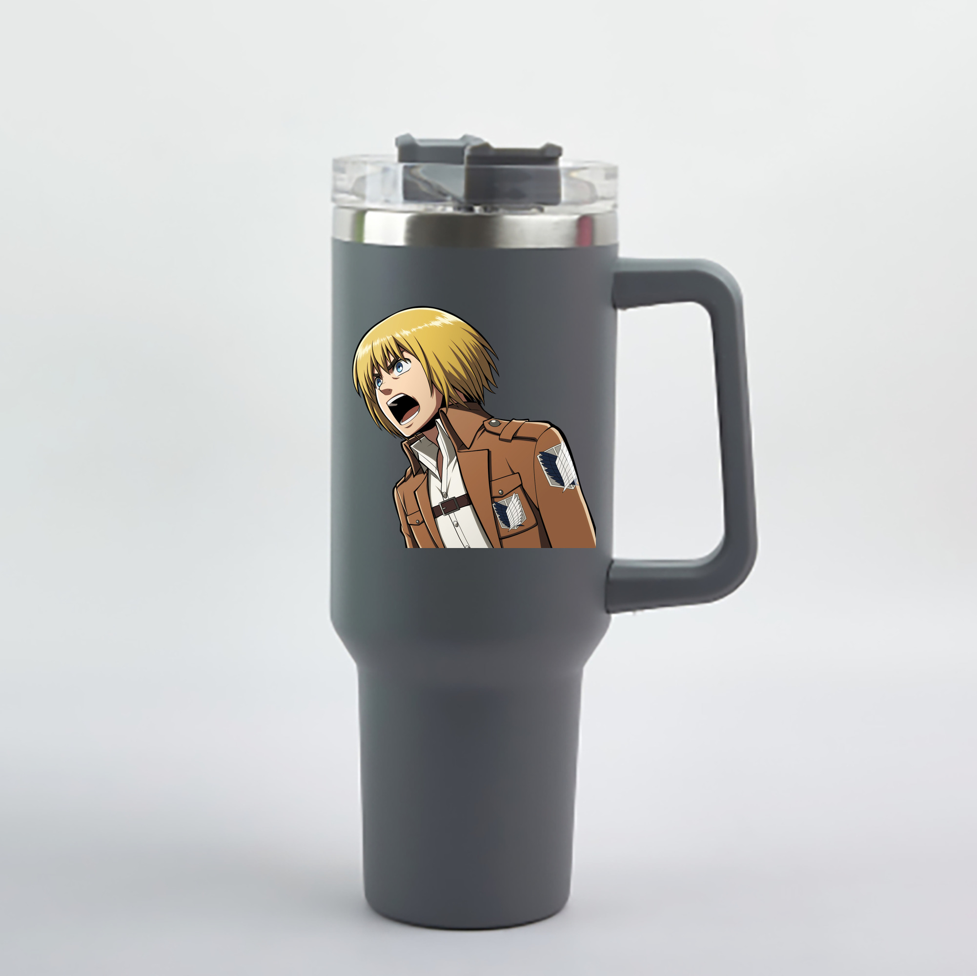 （画像用） 進撃の巨人 アルミン·アルレルト Attack on Titan Armin Arlert 1200mL車用タンブラー - クリスタルステッカー（プラスチックストロー付き）