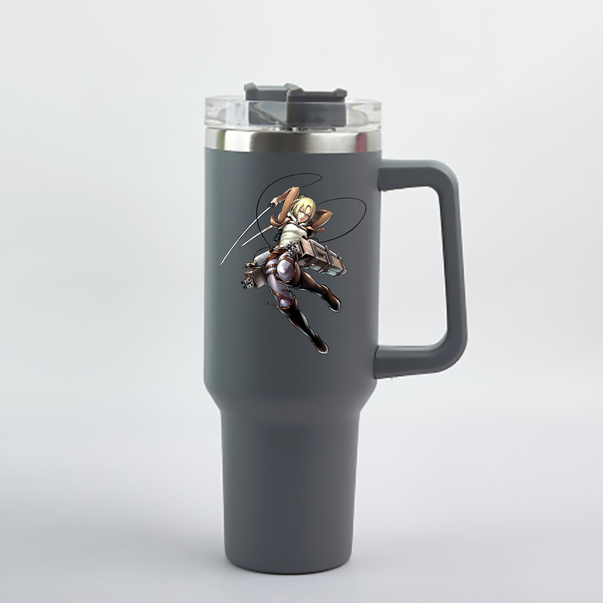 （画像用） 進撃の巨人 アニ・レオンハート Attack on Titan Annie Leonhart 1200mL車用タンブラー - クリスタルステッカー（プラスチックストロー付き）
