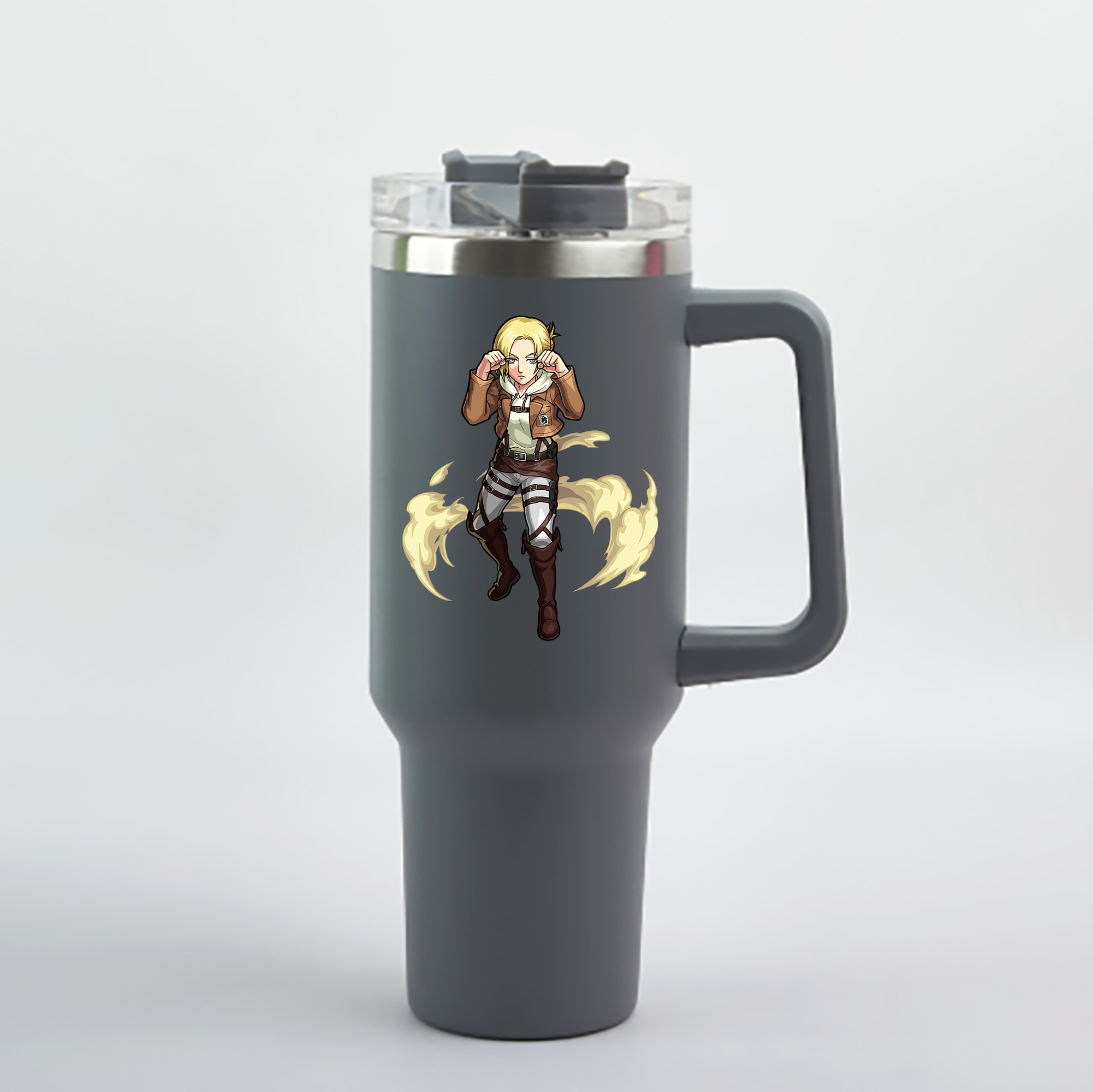 （画像用） 進撃の巨人 アニ・レオンハート Attack on Titan Annie Leonhart 1200mL車用タンブラー - クリスタルステッカー（プラスチックストロー付き）