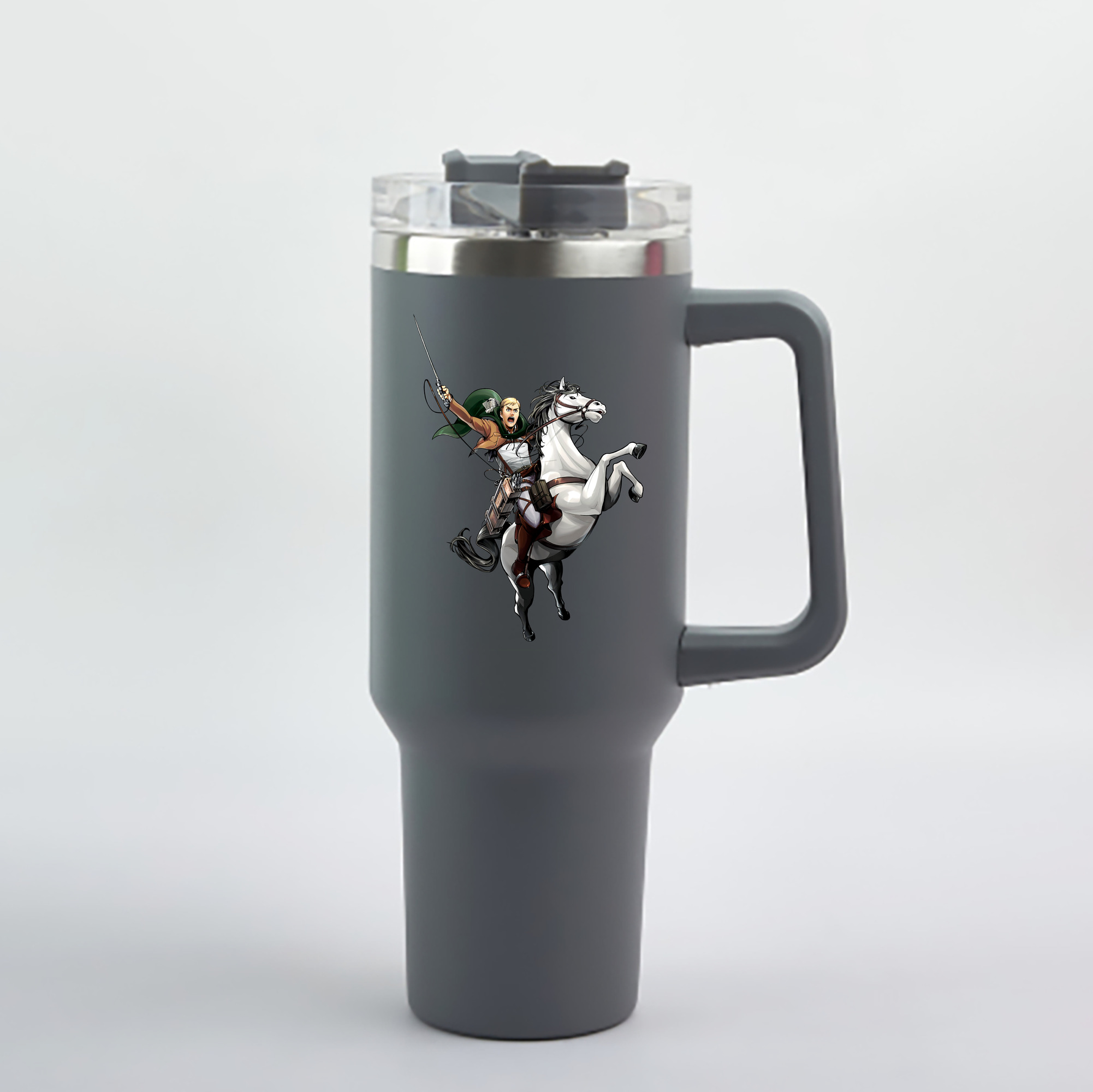 （画像用） 進撃の巨人 エルヴィン・スミス Attack on Titan Erwin Smith 1200mL車用タンブラー - クリスタルステッカー（プラスチックストロー付き）