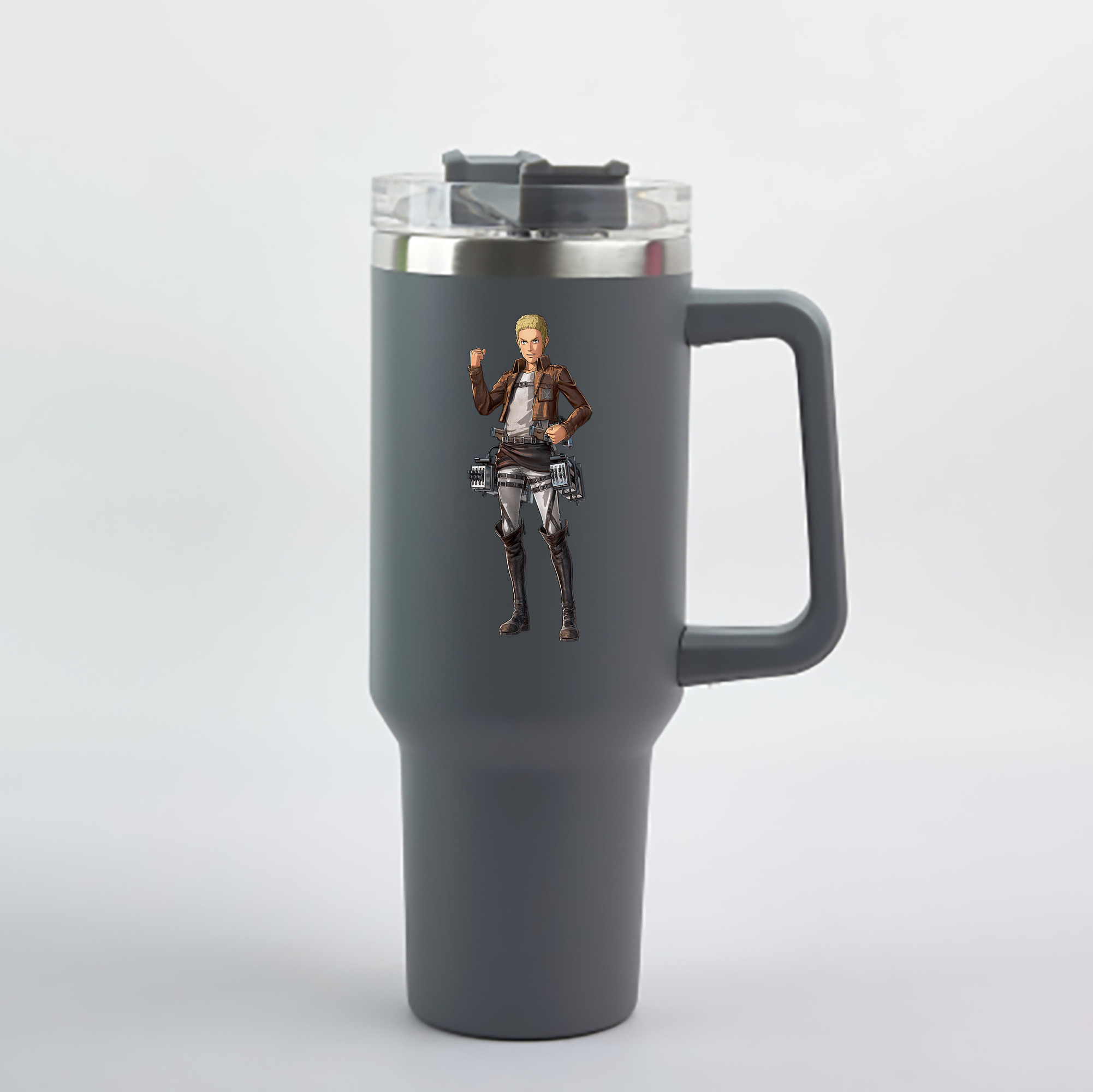 （画像用） 進撃の巨人 ライナー・ブラウン Attack on Titan Reiner Braun 1200mL車用タンブラー - クリスタルステッカー（プラスチックストロー付き）