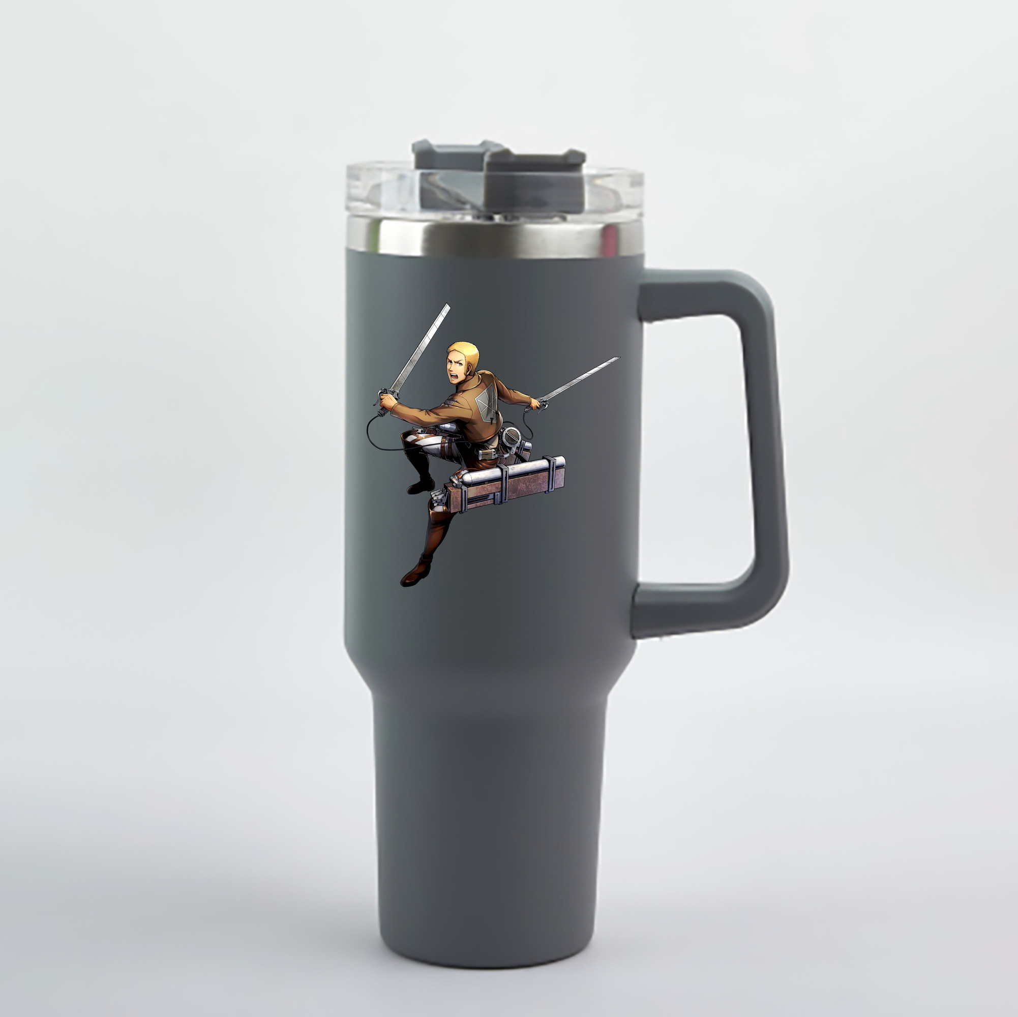 （画像用） 進撃の巨人 ライナー・ブラウン Attack on Titan Reiner Braun 1200mL車用タンブラー - クリスタルステッカー（プラスチックストロー付き）