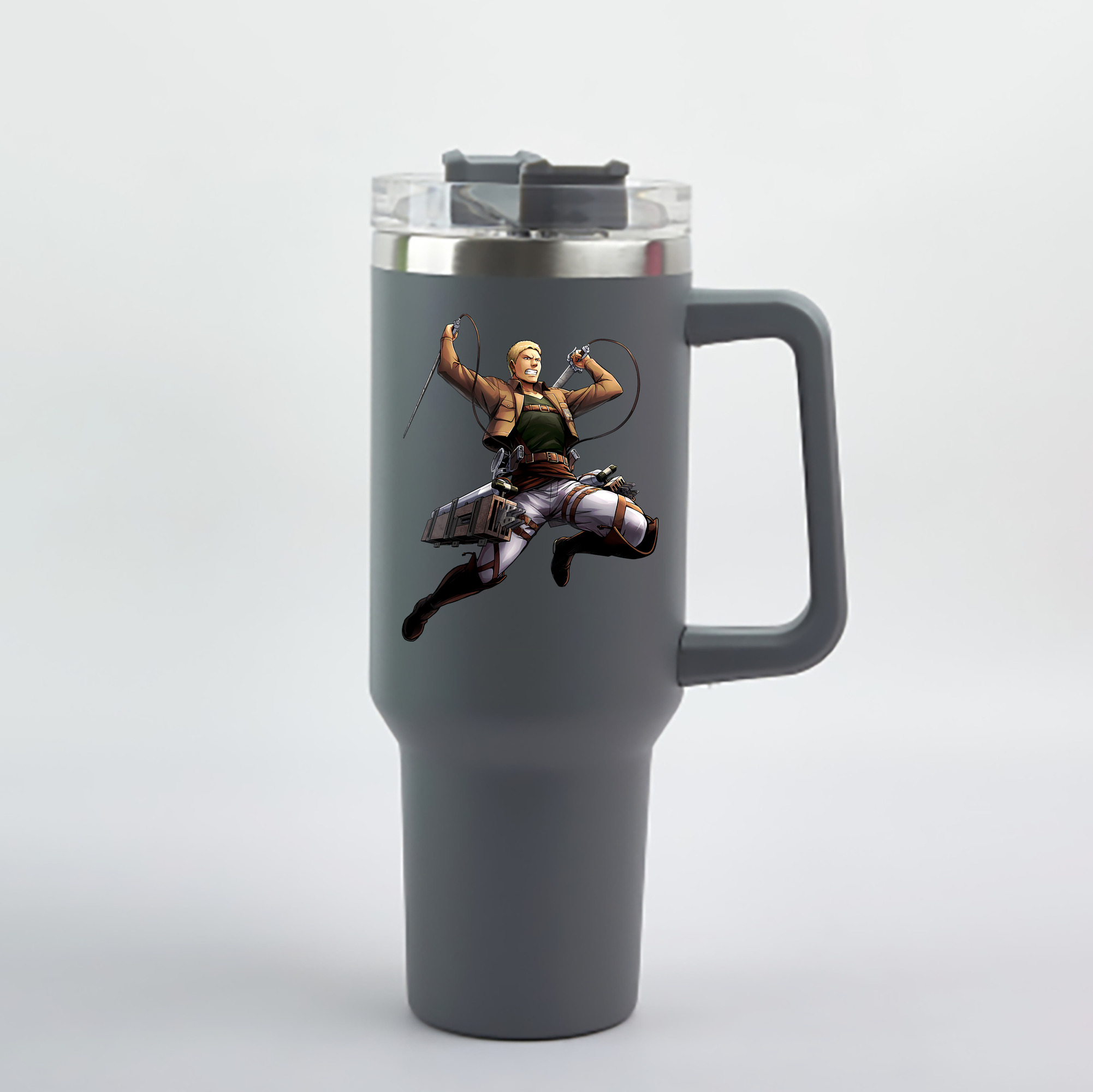 （画像用） 進撃の巨人 ライナー・ブラウン Attack on Titan Reiner Braun 1200mL車用タンブラー - クリスタルステッカー（プラスチックストロー付き）